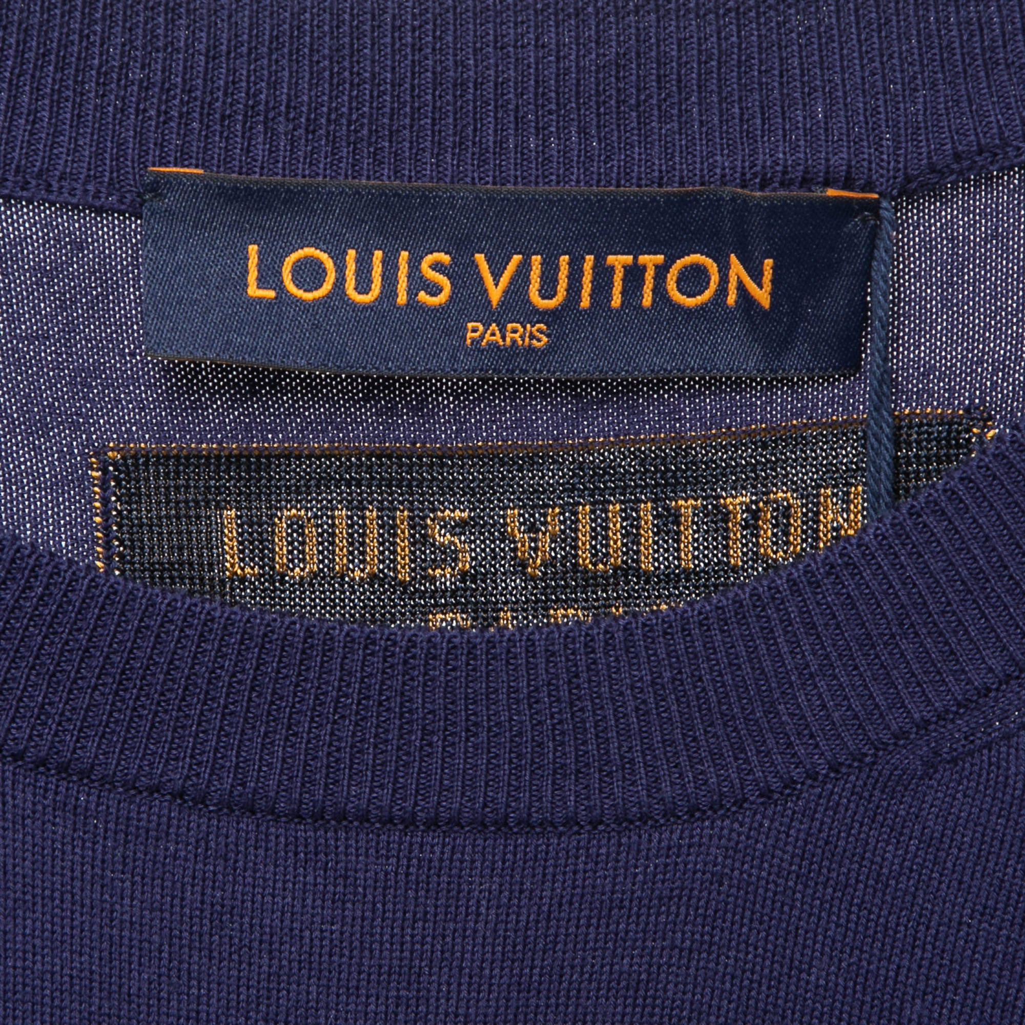 Louis Vuitton Blue Graphic Logo Print Cotton T-Shirt XL Louis Vuitton