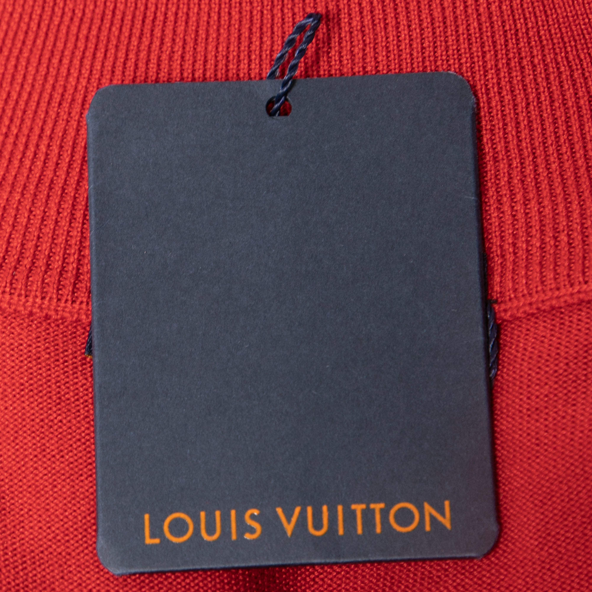 Louis Vuitton Red Wool and Silk Blend Zip-Up Jacket L Louis