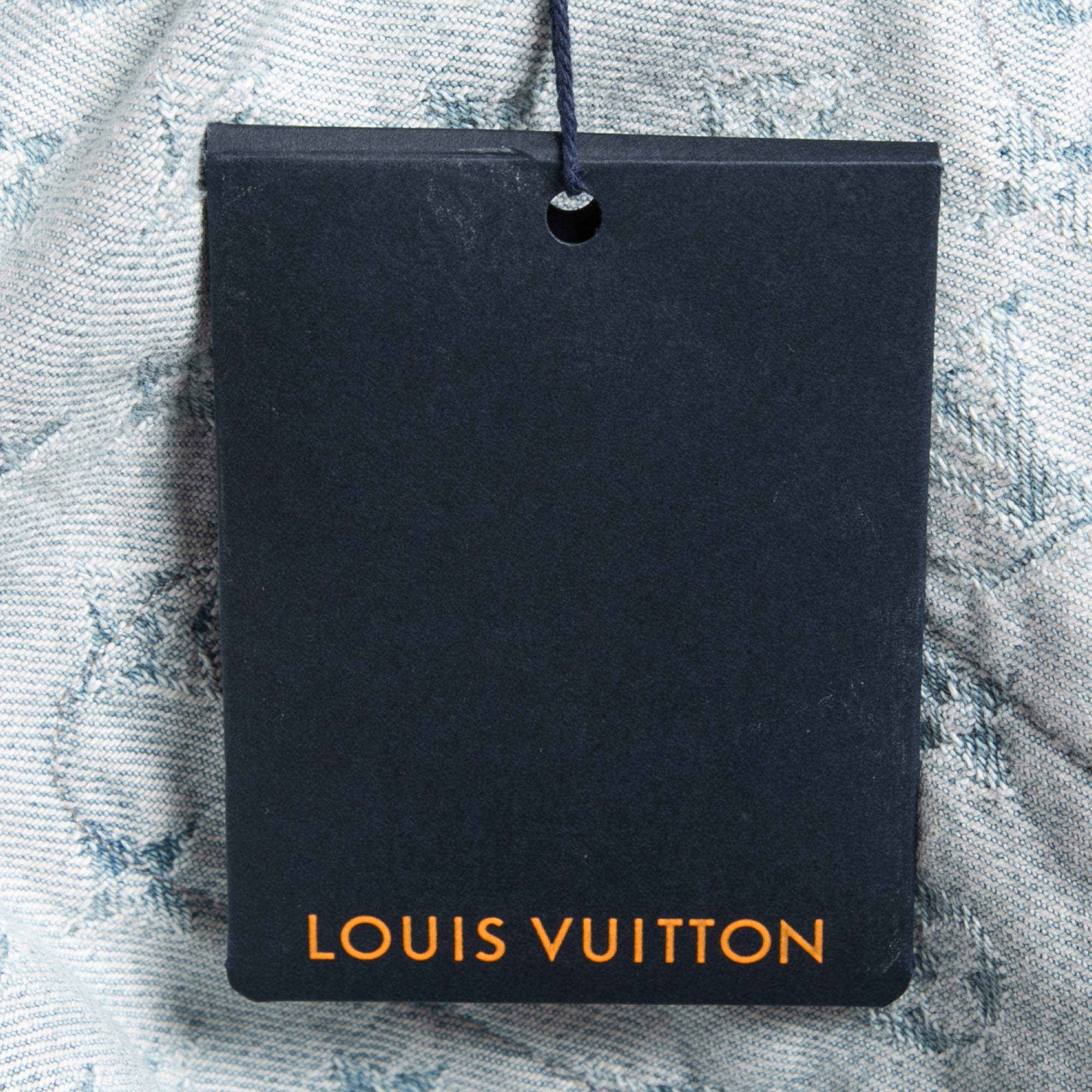 Louis Vuitton, Shirts, Louis Vuitton Nba Mens Denim Jacket Size 48 Blue  White Lv Monogram Cotton Hoodie