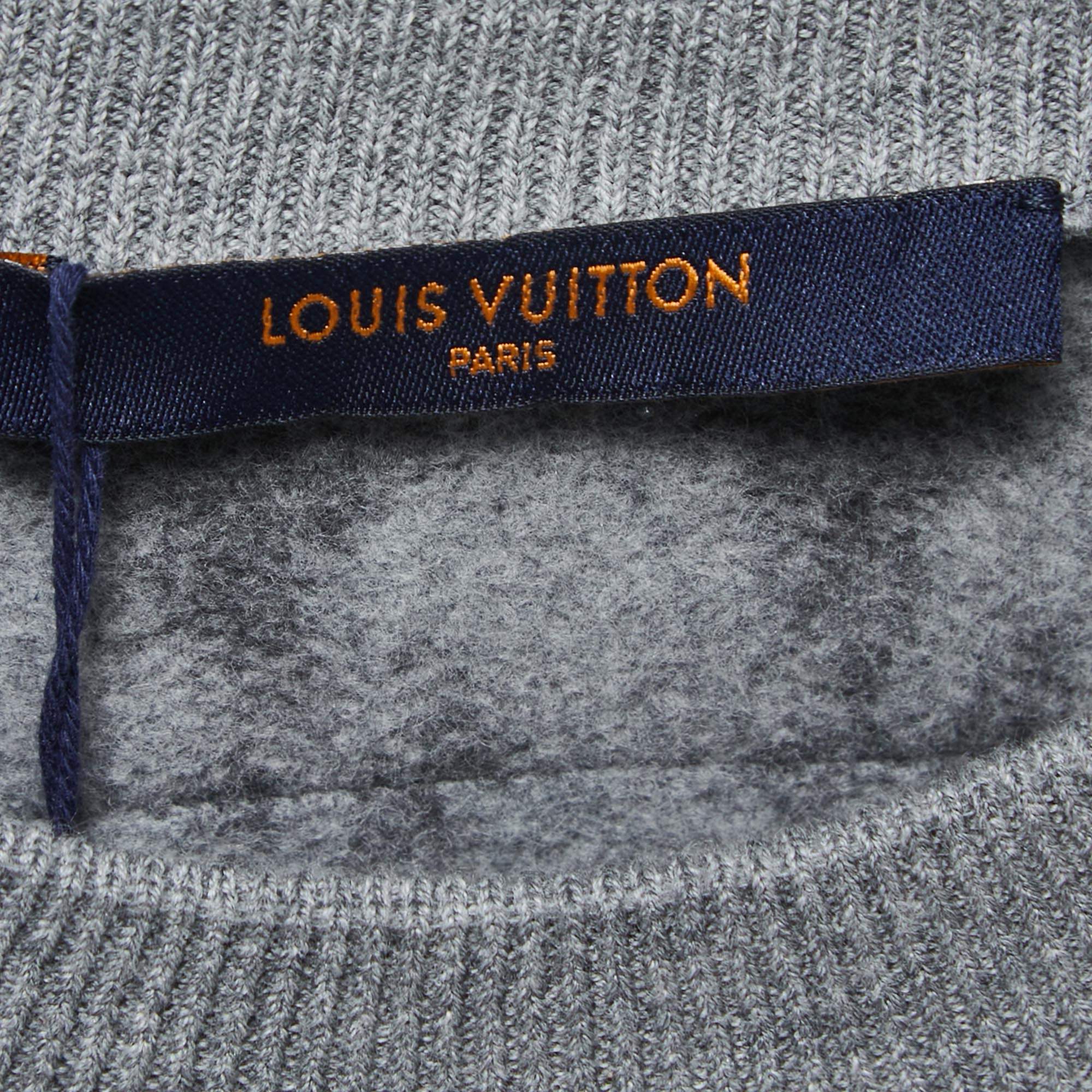 Louis Vuitton Grey All-Over NBA Player Patterned Cotton Crew Neck Sweatshirt  XL Louis Vuitton