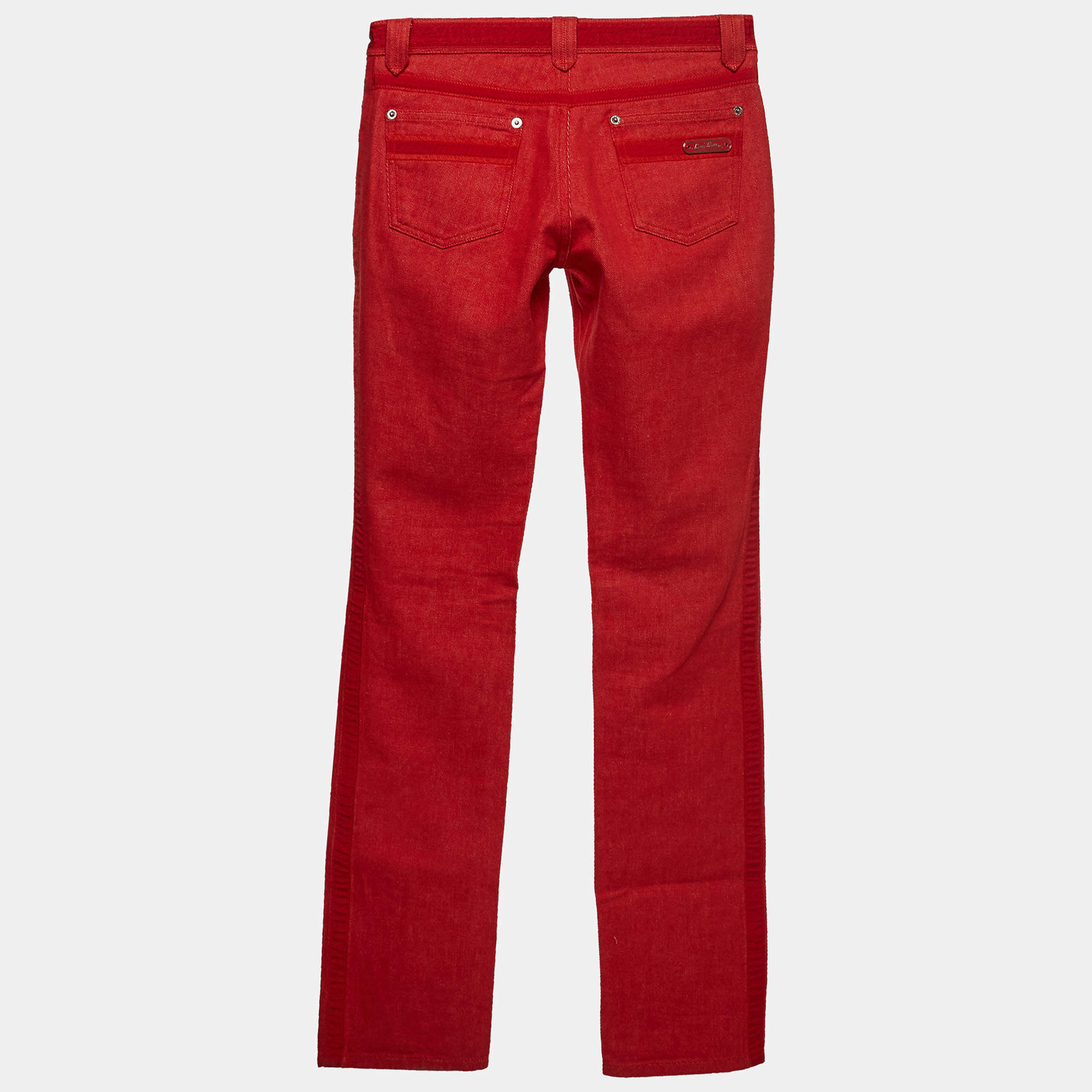 Louis Vuitton Red Denim Jeans S Waist 30