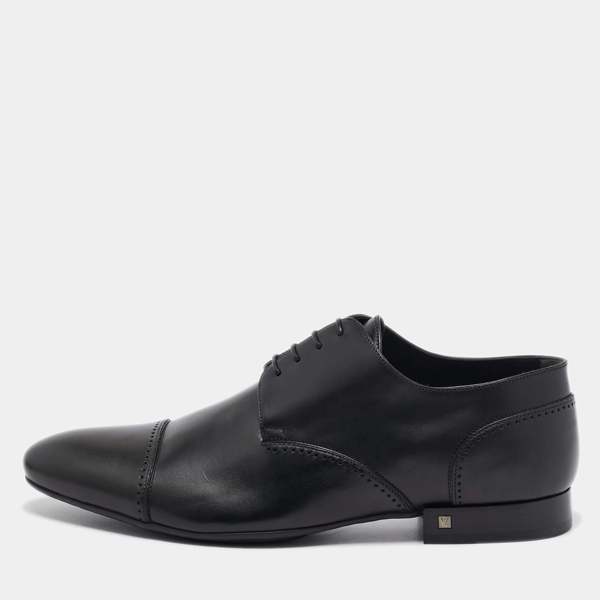 Louis Vuitton Black Leather Oxfords Size 43