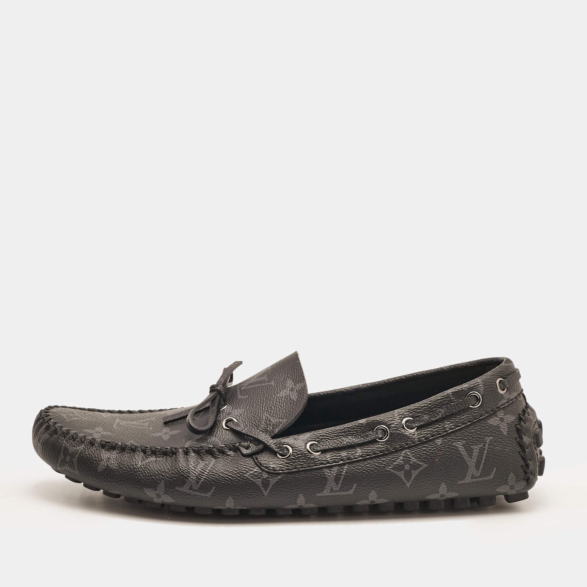 مملوكة مسبقًا Louis Vuitton Black Monogram Canvas Arizona Loafers Size 43.5