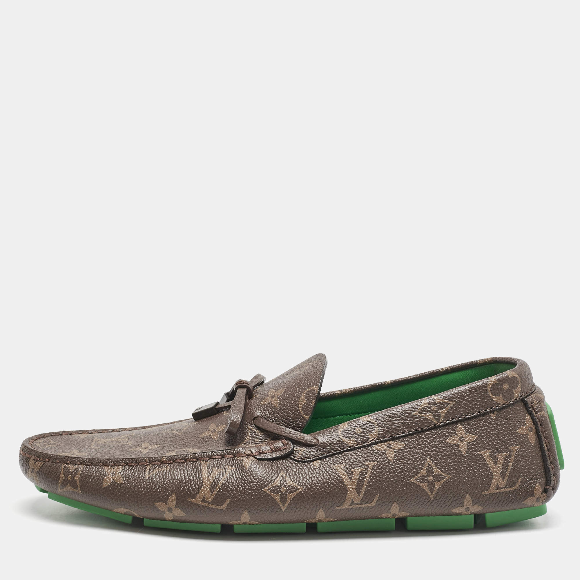Louis Vuitton Monogram Canvas Driver Loafers Size 43