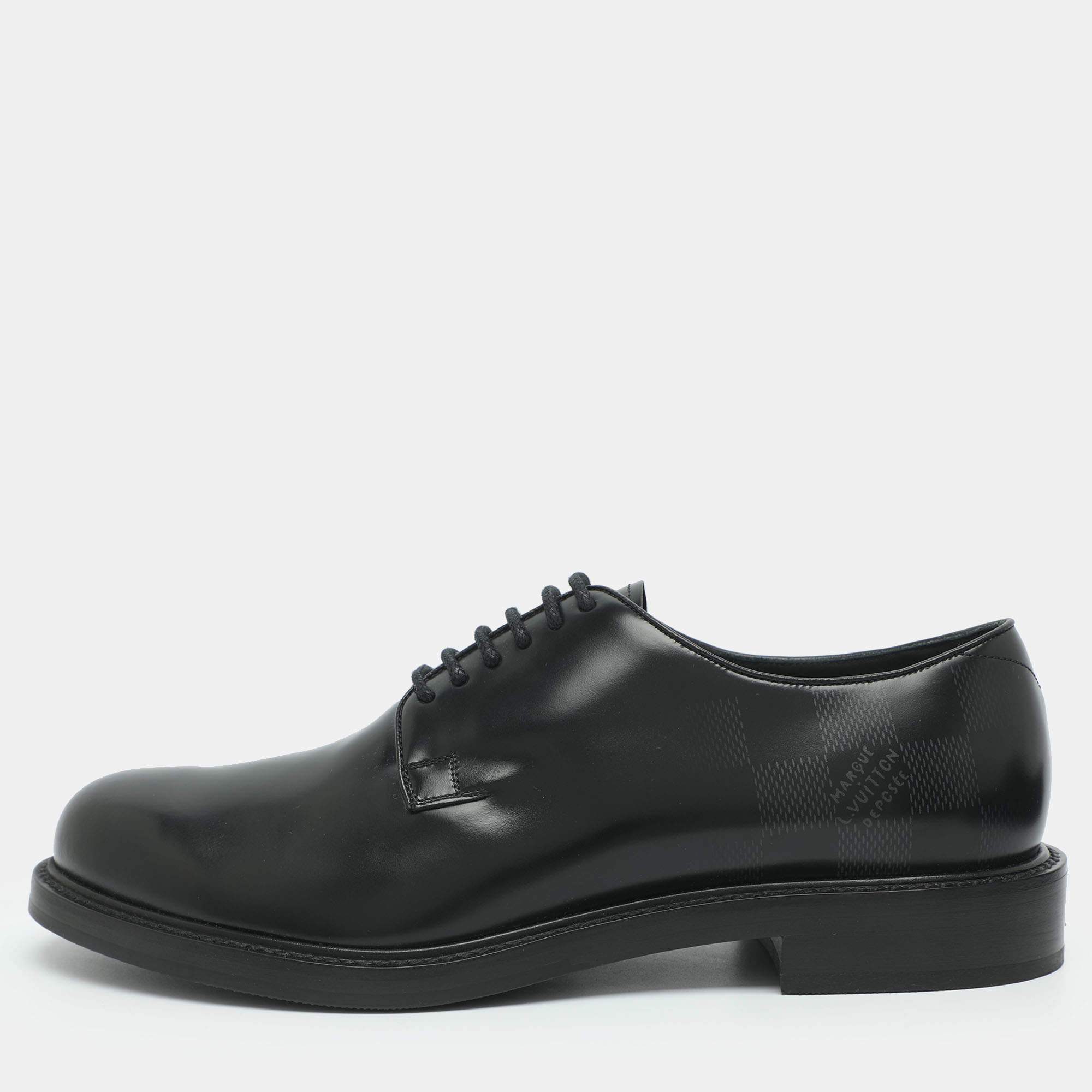 Pre Owned Louis Vuitton Voltaire Size 42.5 Black Leather Derby