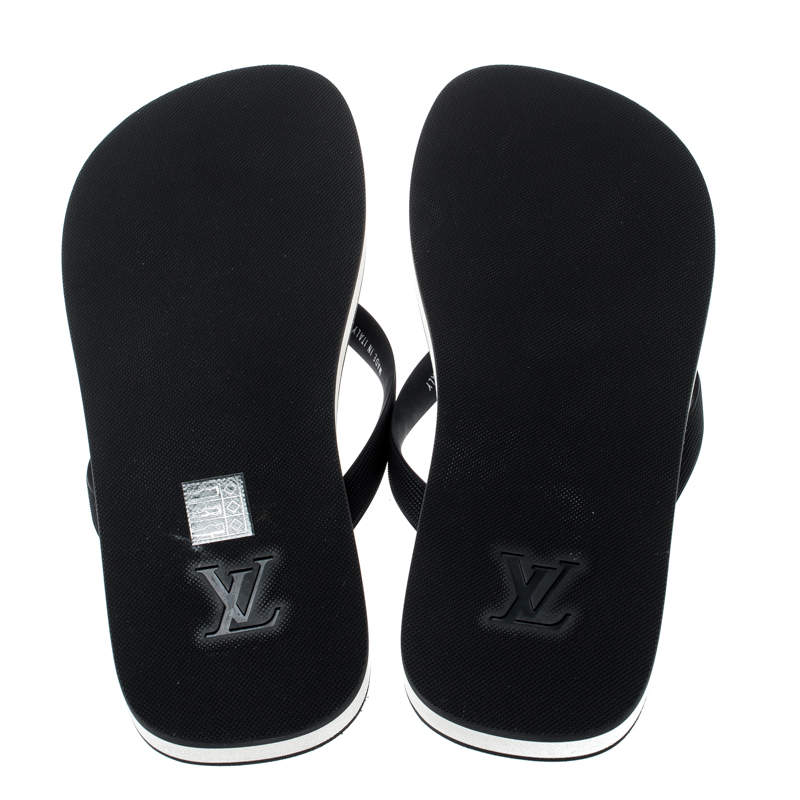 Louis Vuitton LV Molitor Black Rubber Sandals Thongs Slides