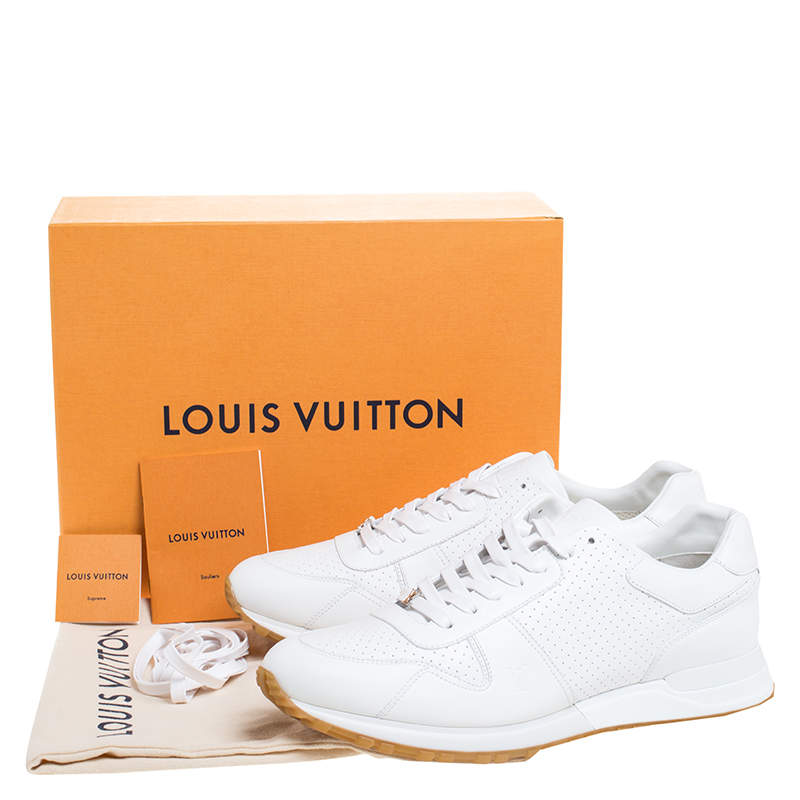 Louis Vuitton x Supreme White Leather Run Away Sneakers Size 43.5