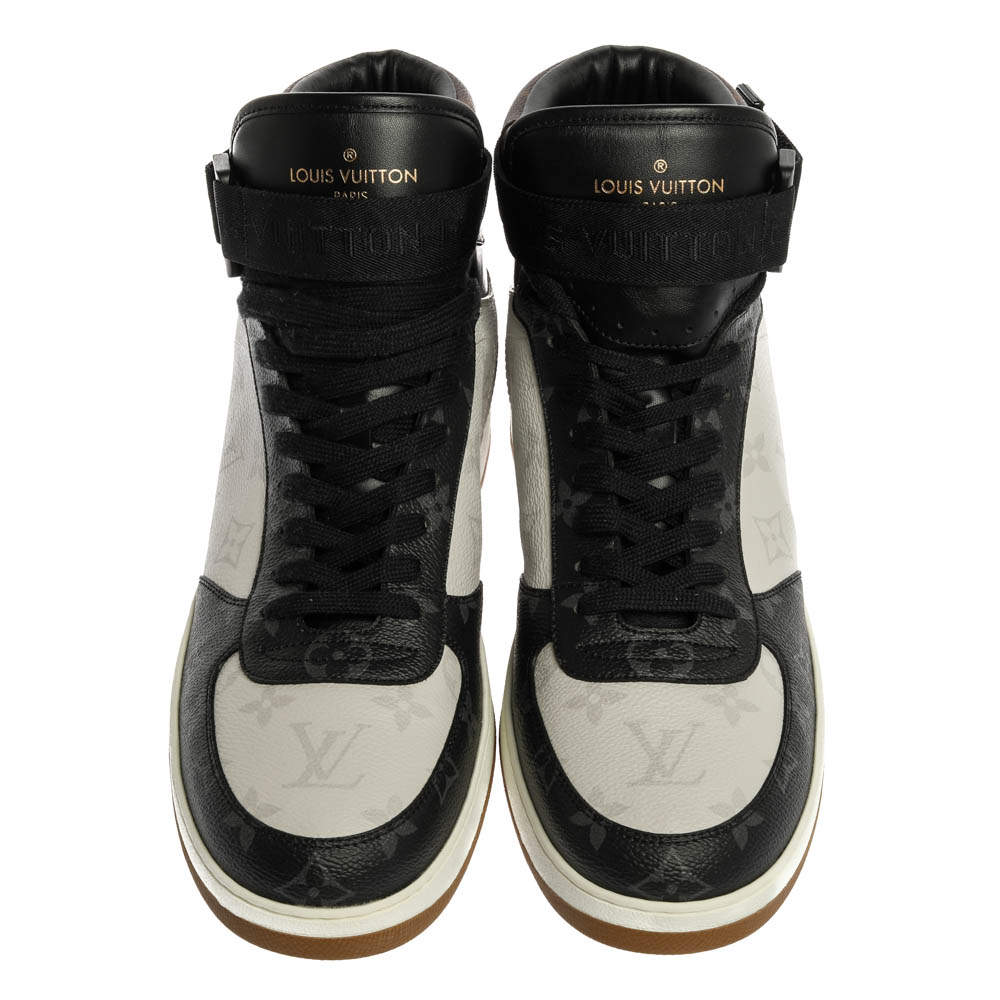 Louis Vuitton Men's Black Leather Monogram Empreinte Rivoli Sneaker Boot –  Luxuria & Co.