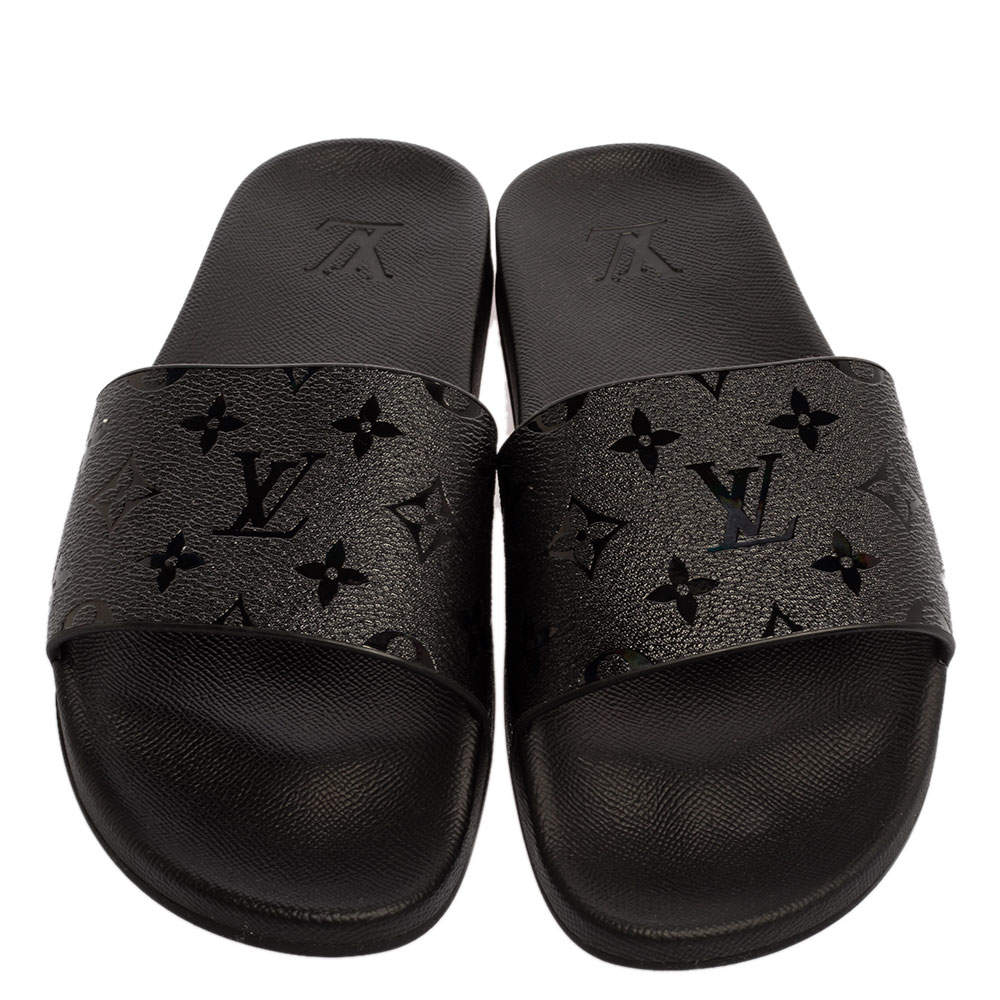 Leather sandals Louis Vuitton Black size 42 EU in Leather - 19447498