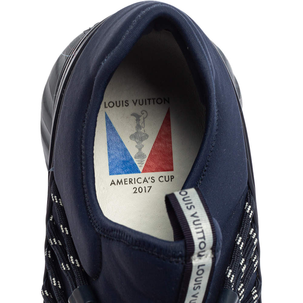 Louis Vuitton Navy Blue Fabric And Mesh Fastlane Sneakers Size 43 Louis  Vuitton