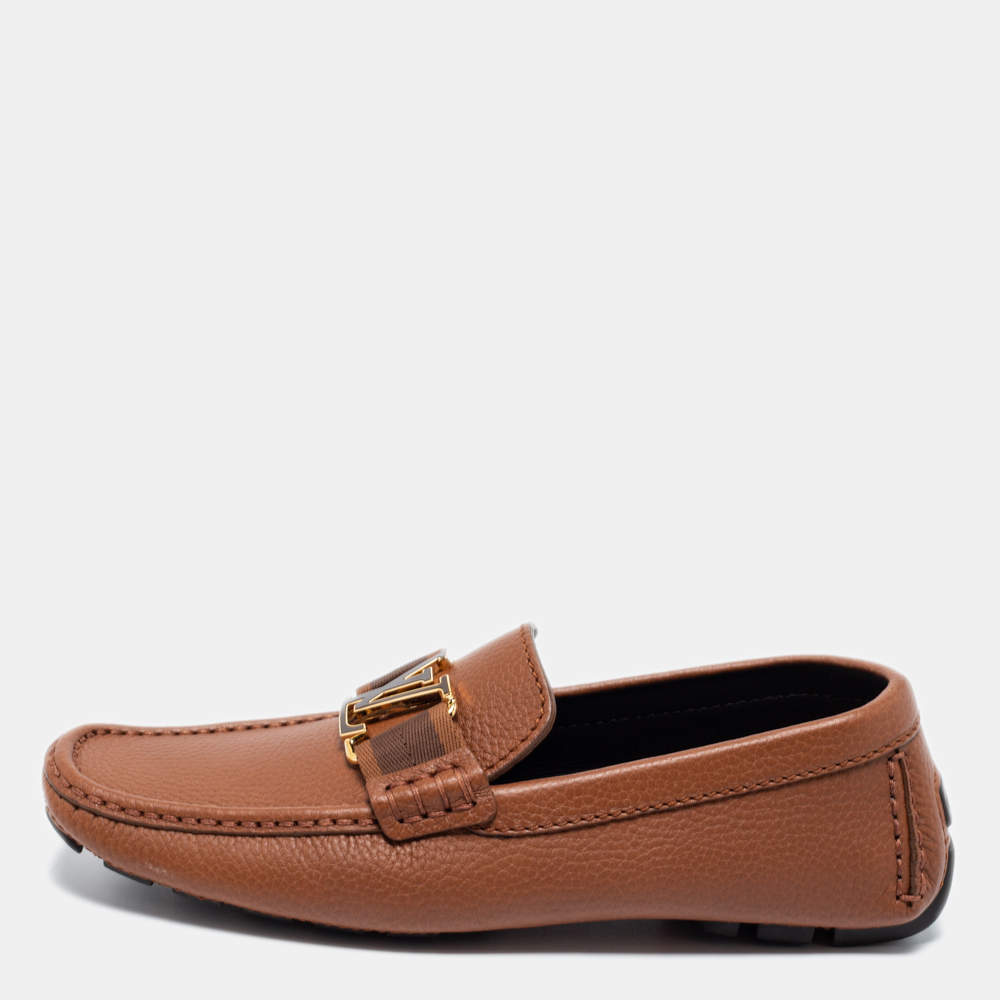 مملوكة مسبقًا حذاء لوفرز لوي فيتون مونت كارلو جلد بني مقاس 40