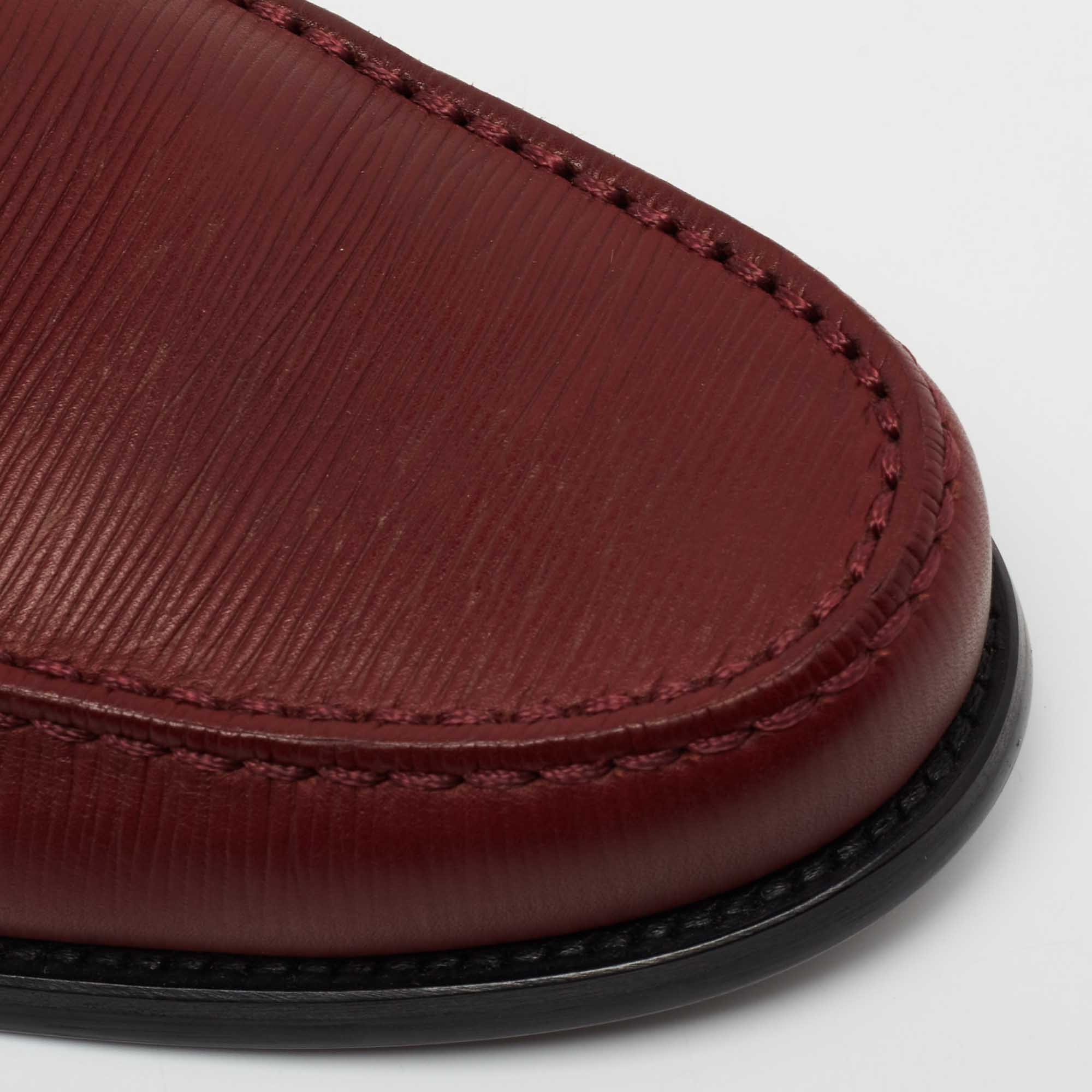 Louis Vuitton Burgundy Epi Leather Major Loafers Size 44 Louis Vuitton