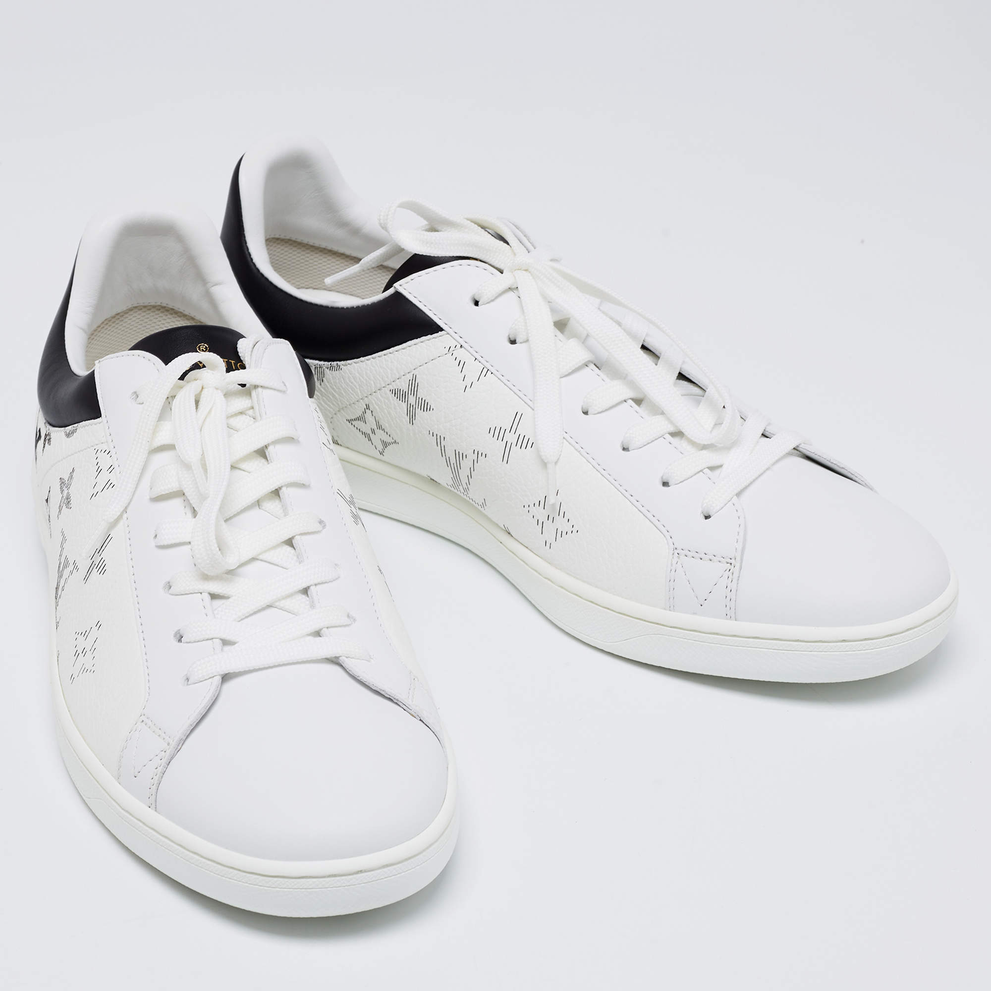 Louis Vuitton White/Black Gradient Monogram Leather Luxembourg Low-Top  Sneakers Size 41.5 Louis Vuitton