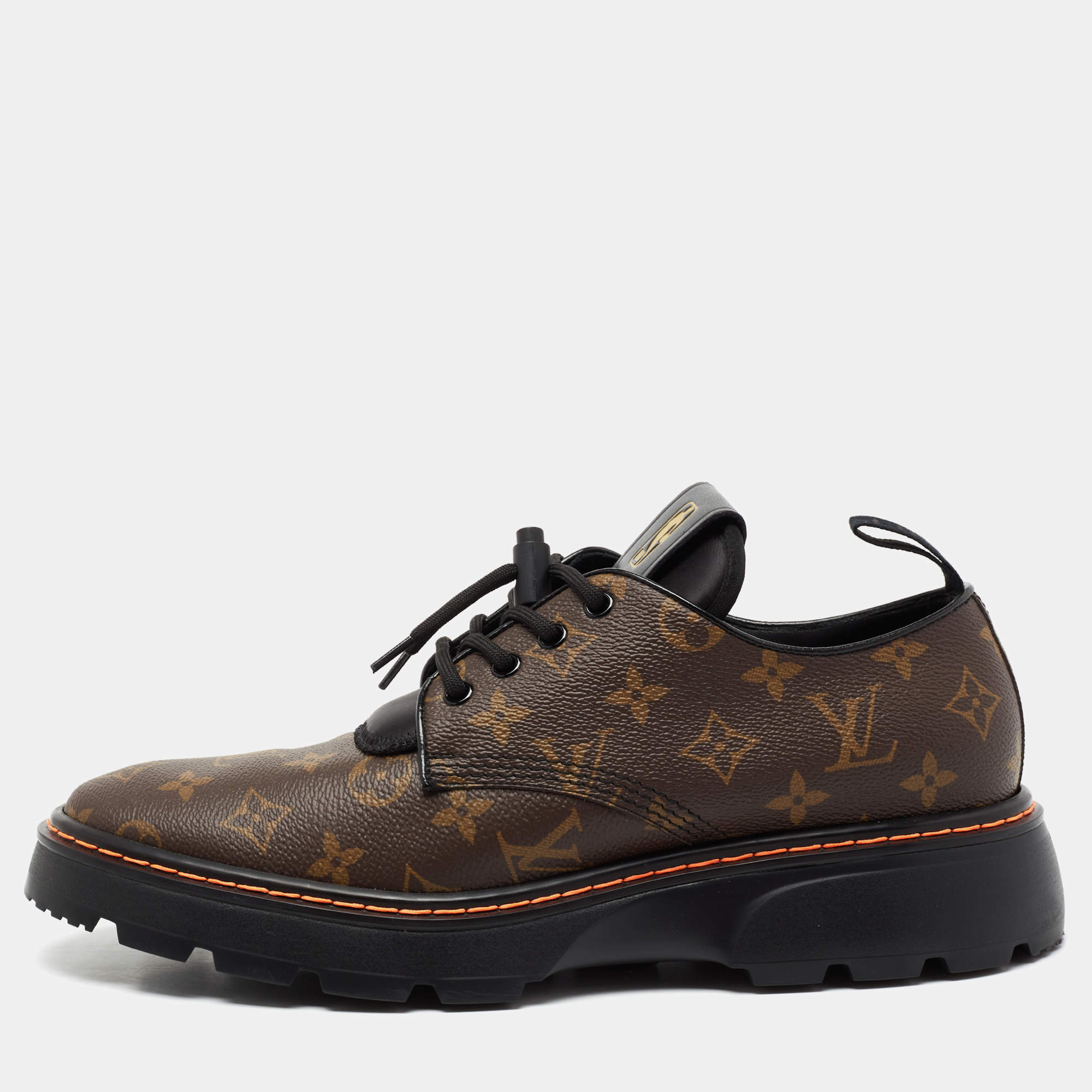 Louis Vuitton Brown Monogram Canvas Platform Derby Size 43 Louis Vuitton