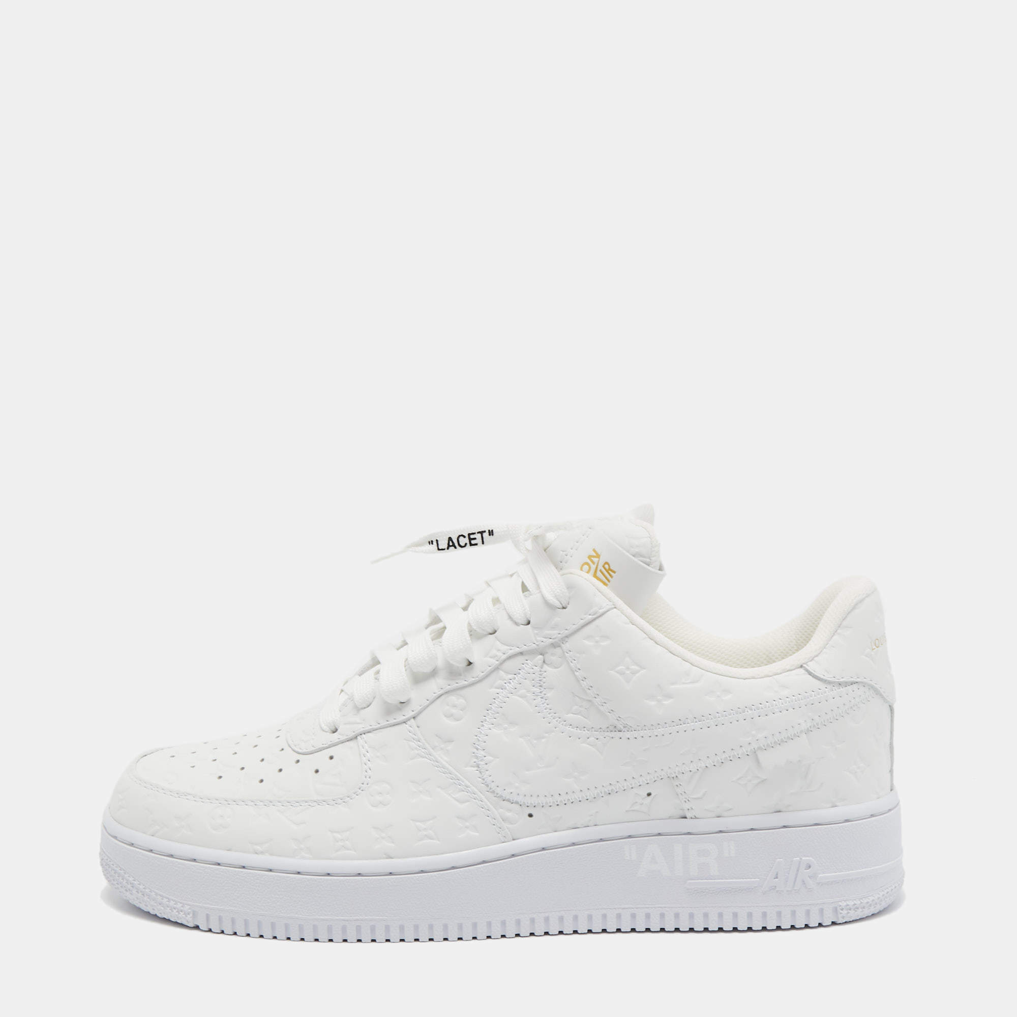 Louis Vuitton/Air Force White Leather Low Top Sneakers Size 43 Louis ...
