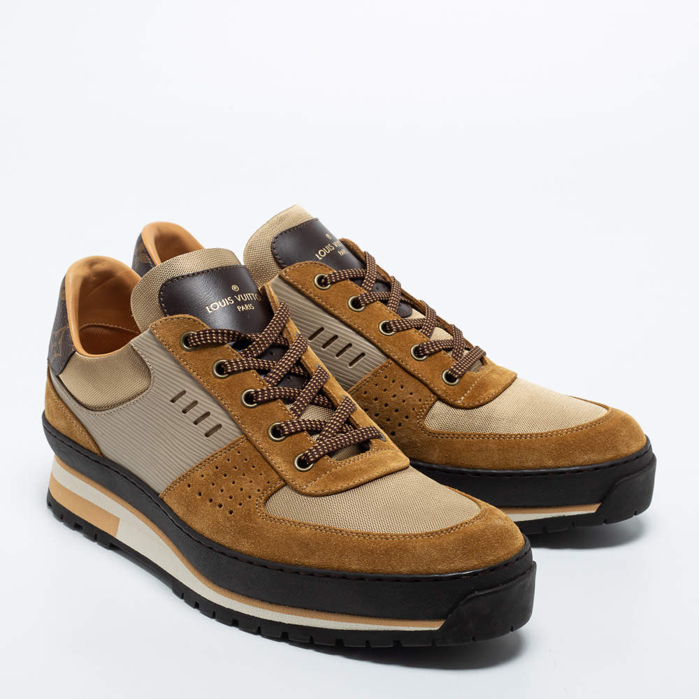Louis Vuitton Brown/Beige Coated Canvas and Suede Harlem Richelieu Sneakers  Size 42 Louis Vuitton