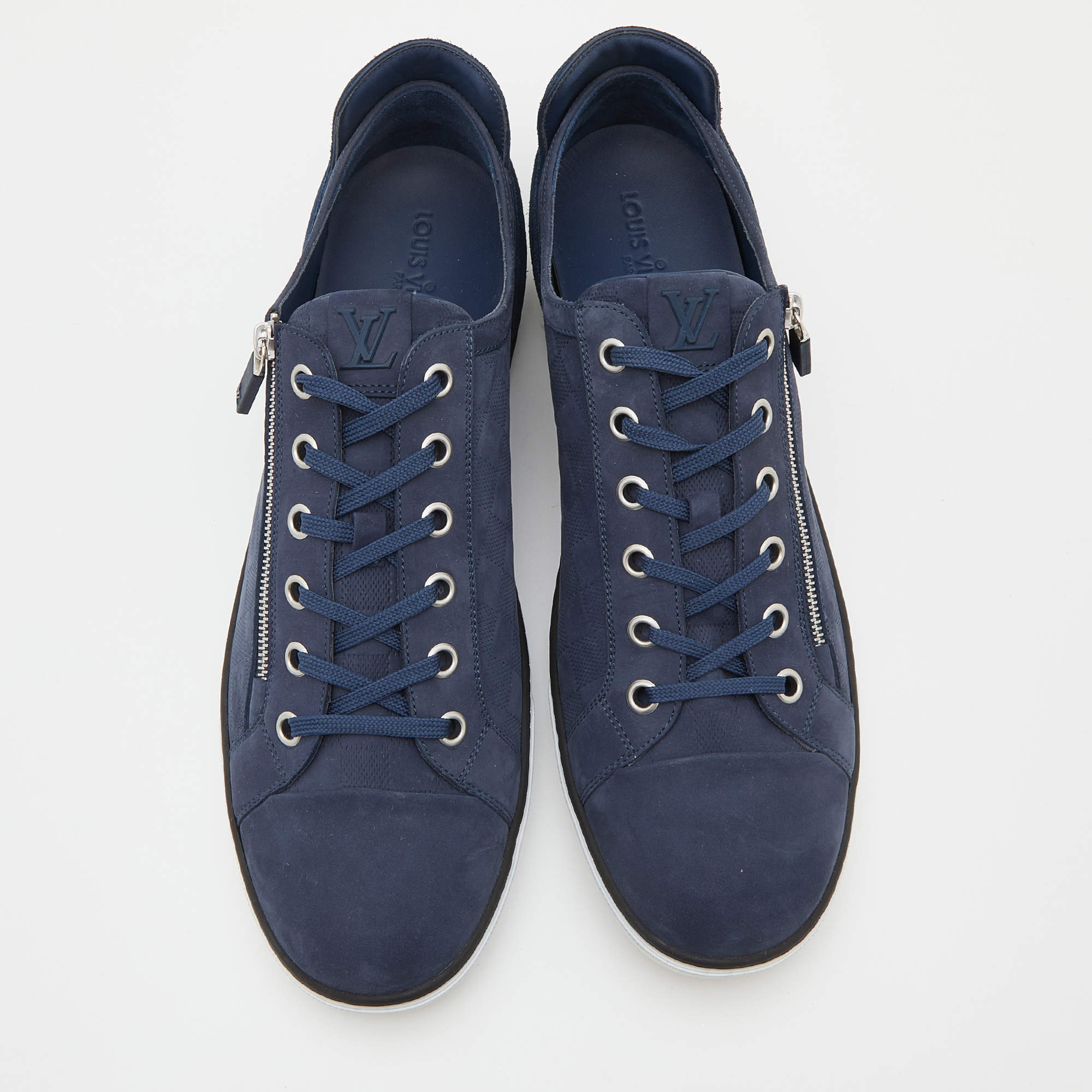 🔥Louis Vuitton🔥 (MS1114) Damier Aventure Blue Leather low top sneakers