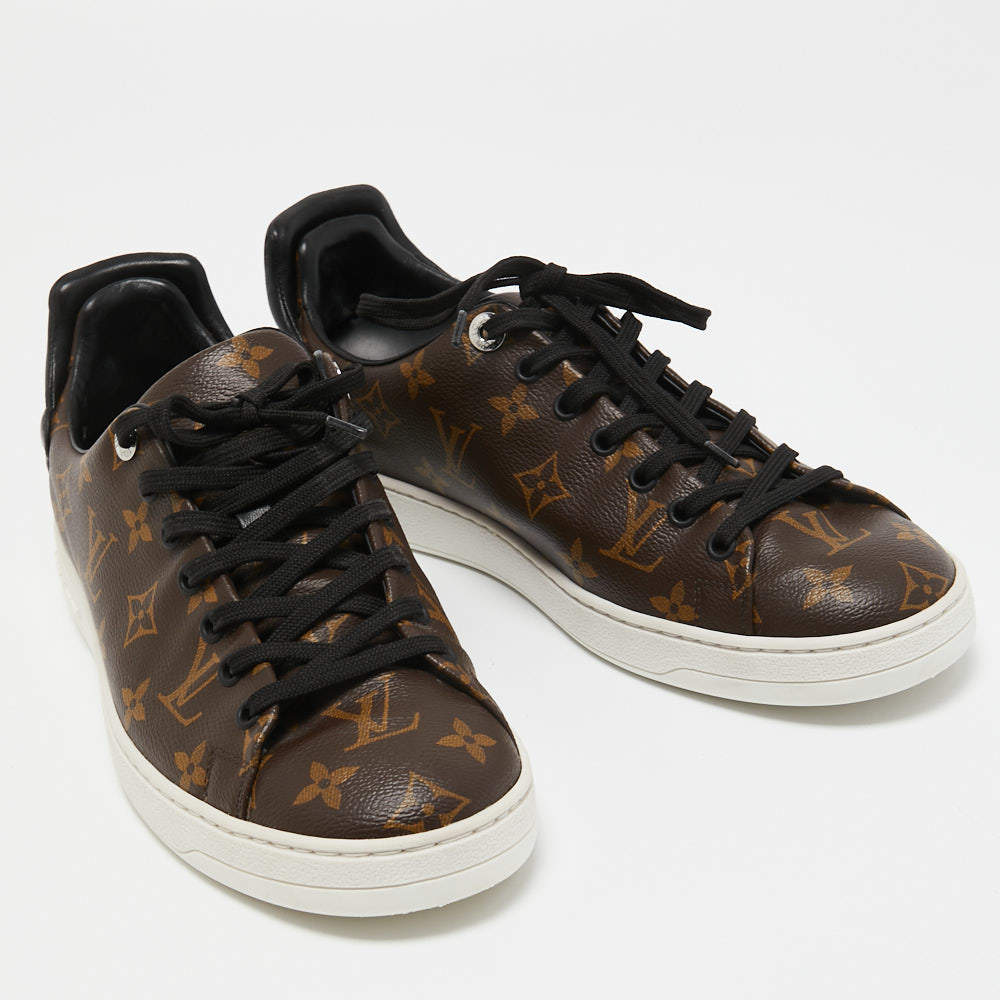 Louis Vuitton Luxury brand black gold pattern canvas low top shoes