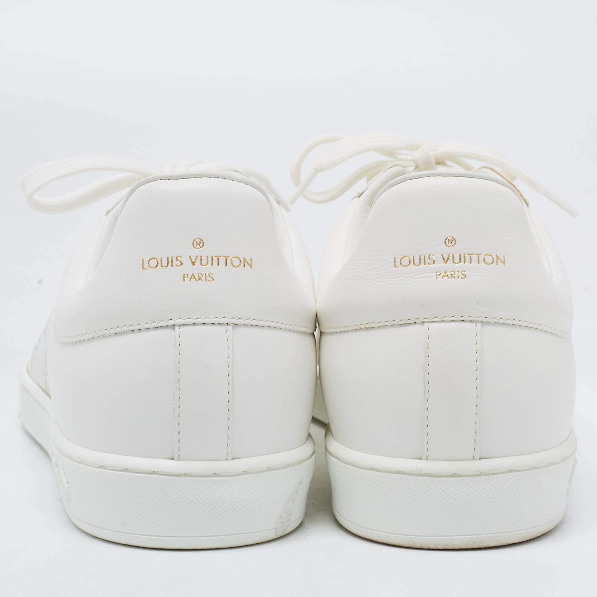 Louis Vuitton White Leather And Monogram Canvas Luxembourg Low Top Sneakers  Size 41.5 - ShopStyle