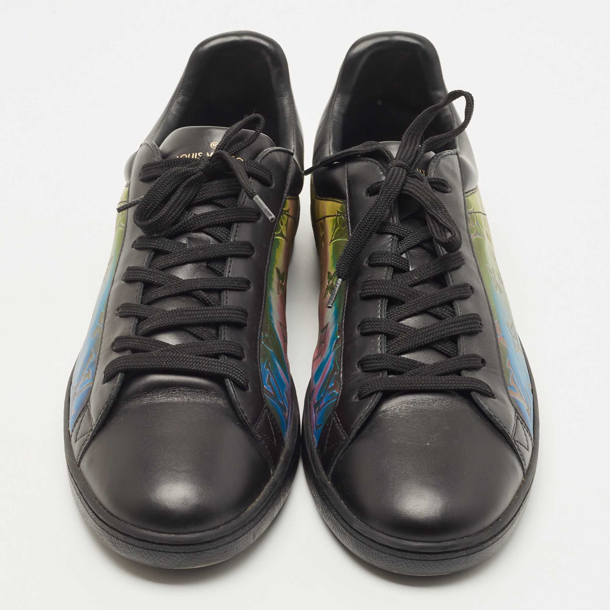 Louis Vuitton Black/ Iridescent Leather and PVC Luxembourg Low Top Sneakers  Size 43.5 Louis Vuitton