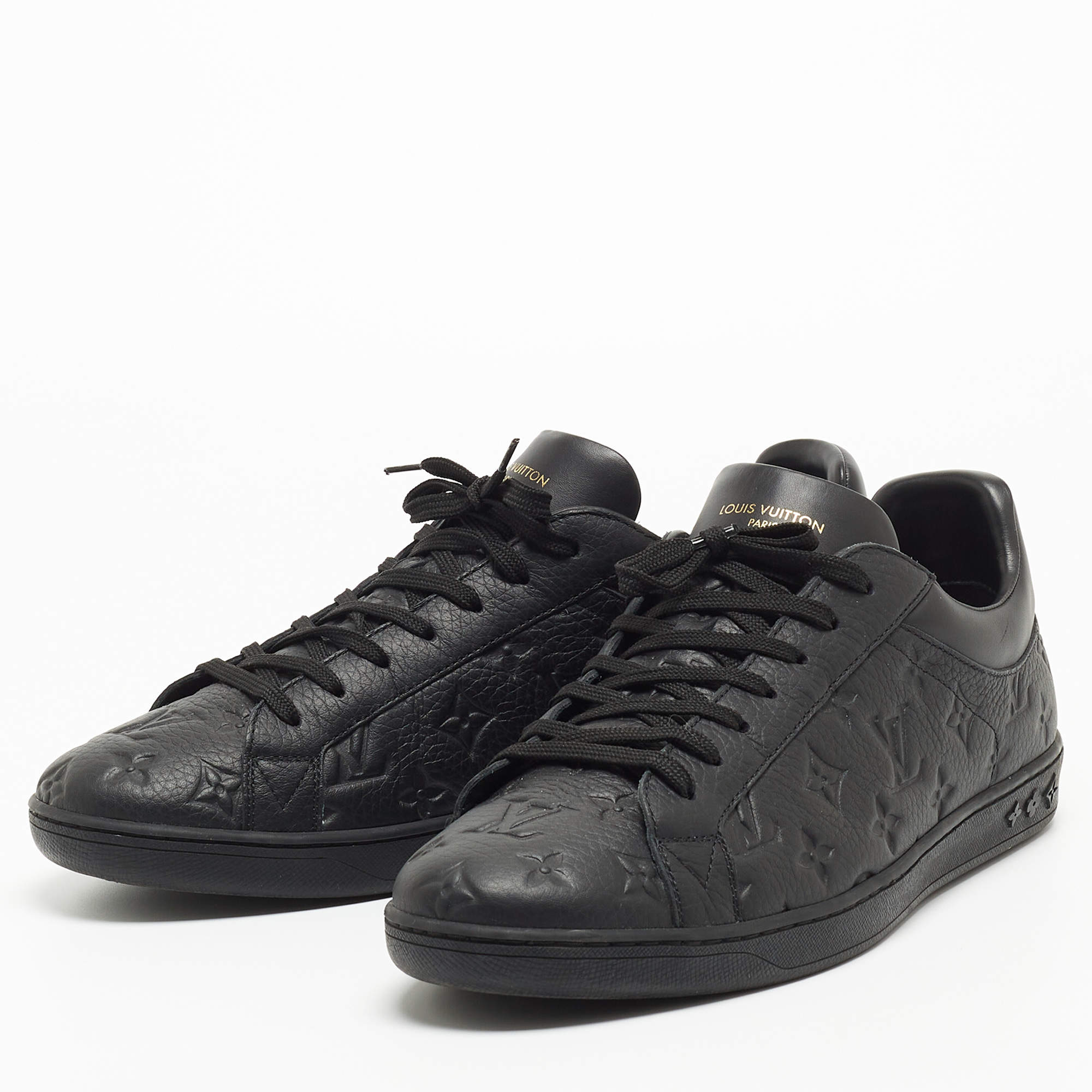 LOUIS VUITTON Luxembourg / low-cut sneakers / US5 / BLK / Leather Black  ref.485496 - Joli Closet