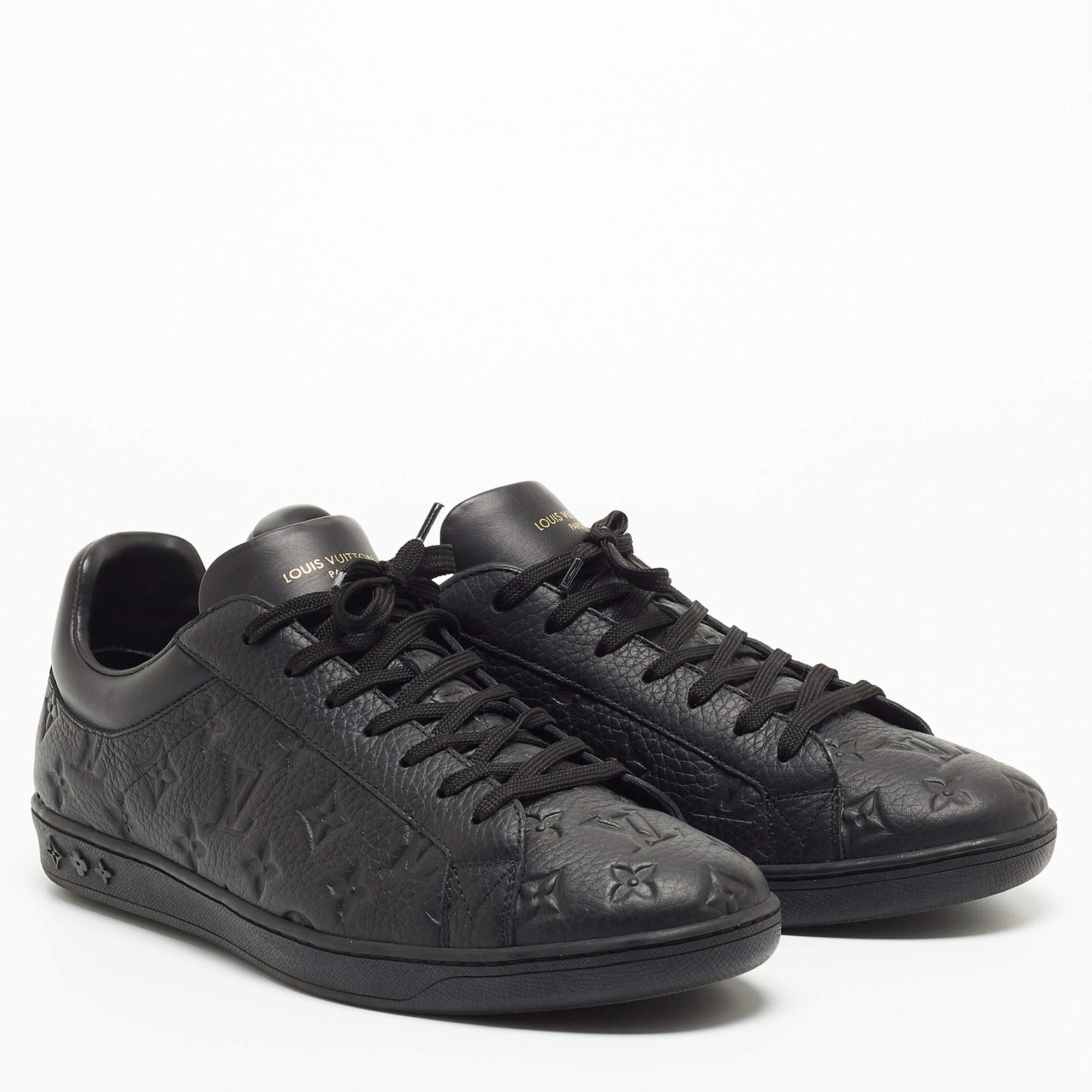 LOUIS VUITTON Luxembourg / low-cut sneakers / US5 / BLK / Leather Black  ref.485496 - Joli Closet