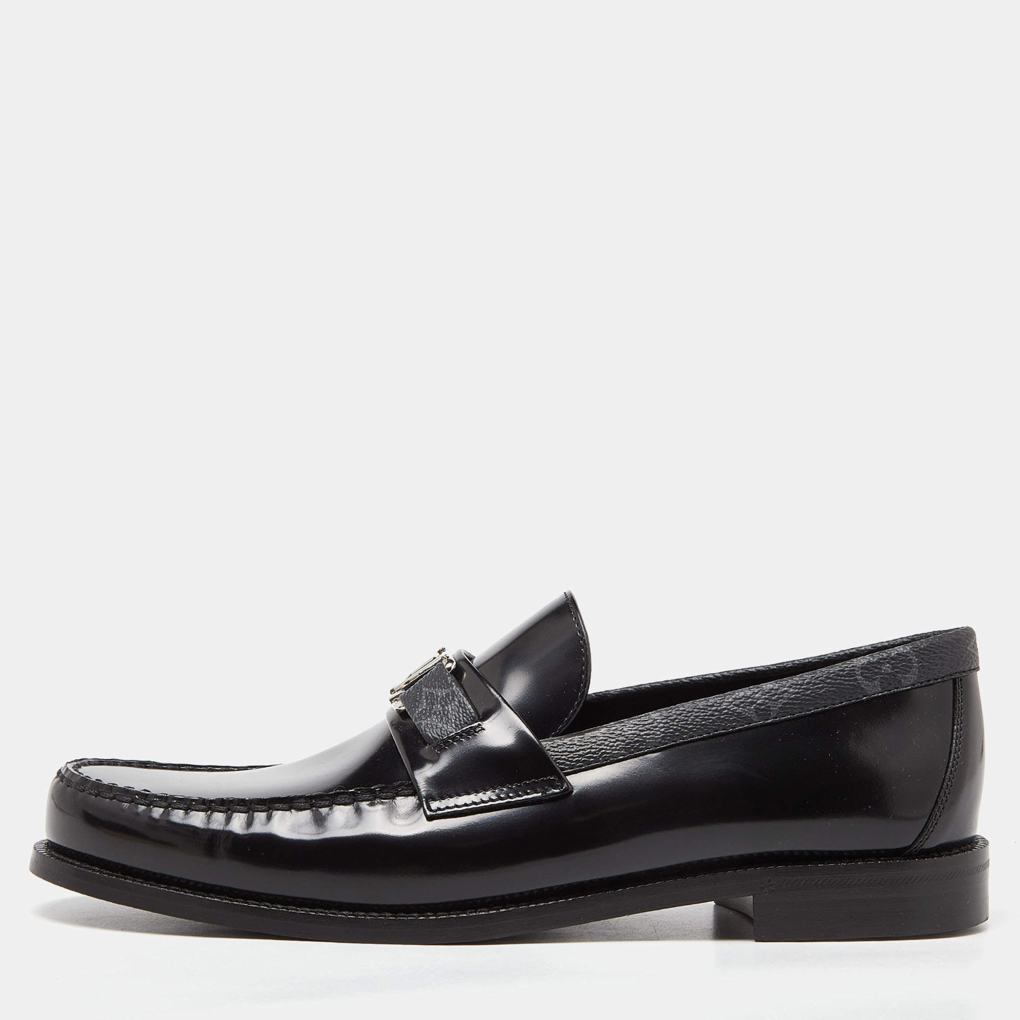 Louis Vuitton Monogram Canvas and Leather Major Loafers Size 43