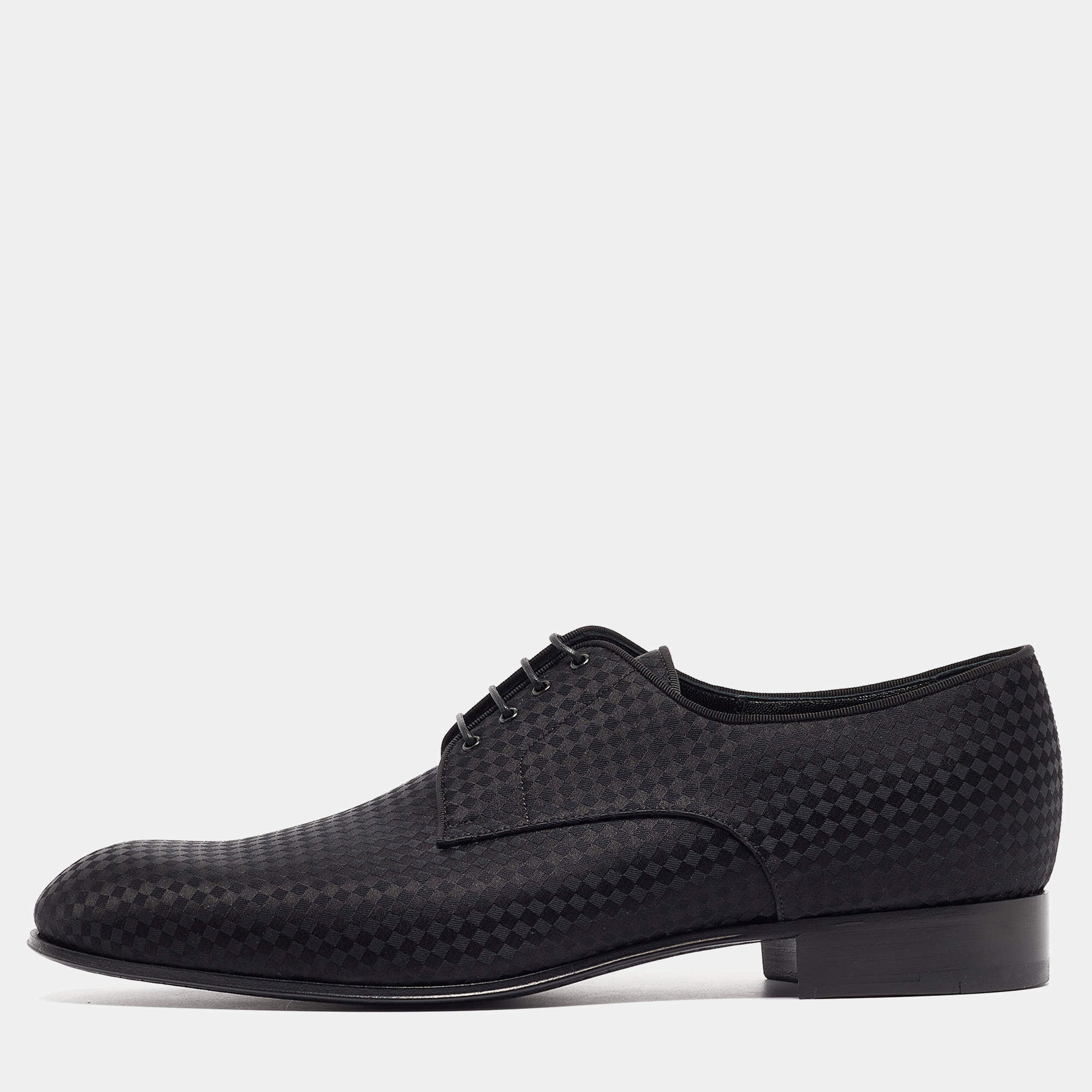 Louis Vuitton Black Petit Damier Fabric Solferino Derby Size 42