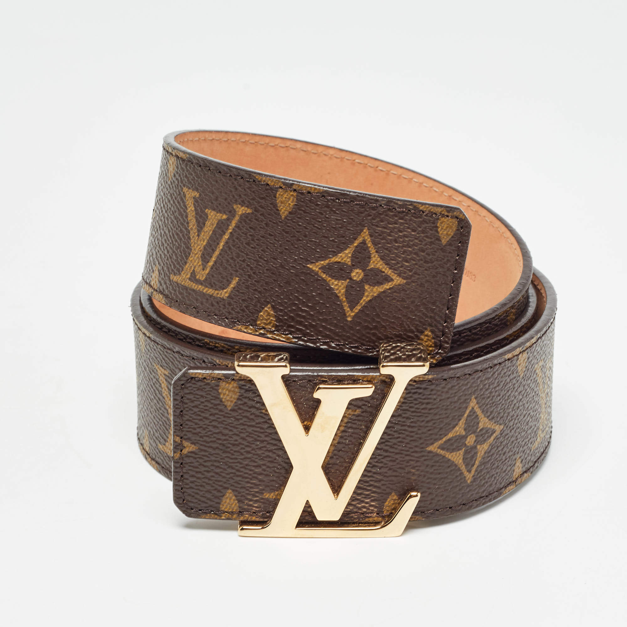 Pre Owned Louis Vuitton Monogram Canvas LV Initiales Belt 90CM