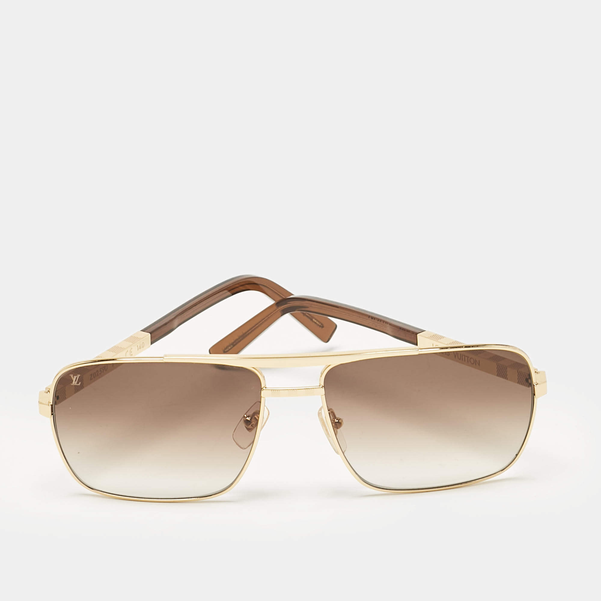 Louis Vuitton Gold/Brown Gradient Z0259U Altitude Sunglasses 