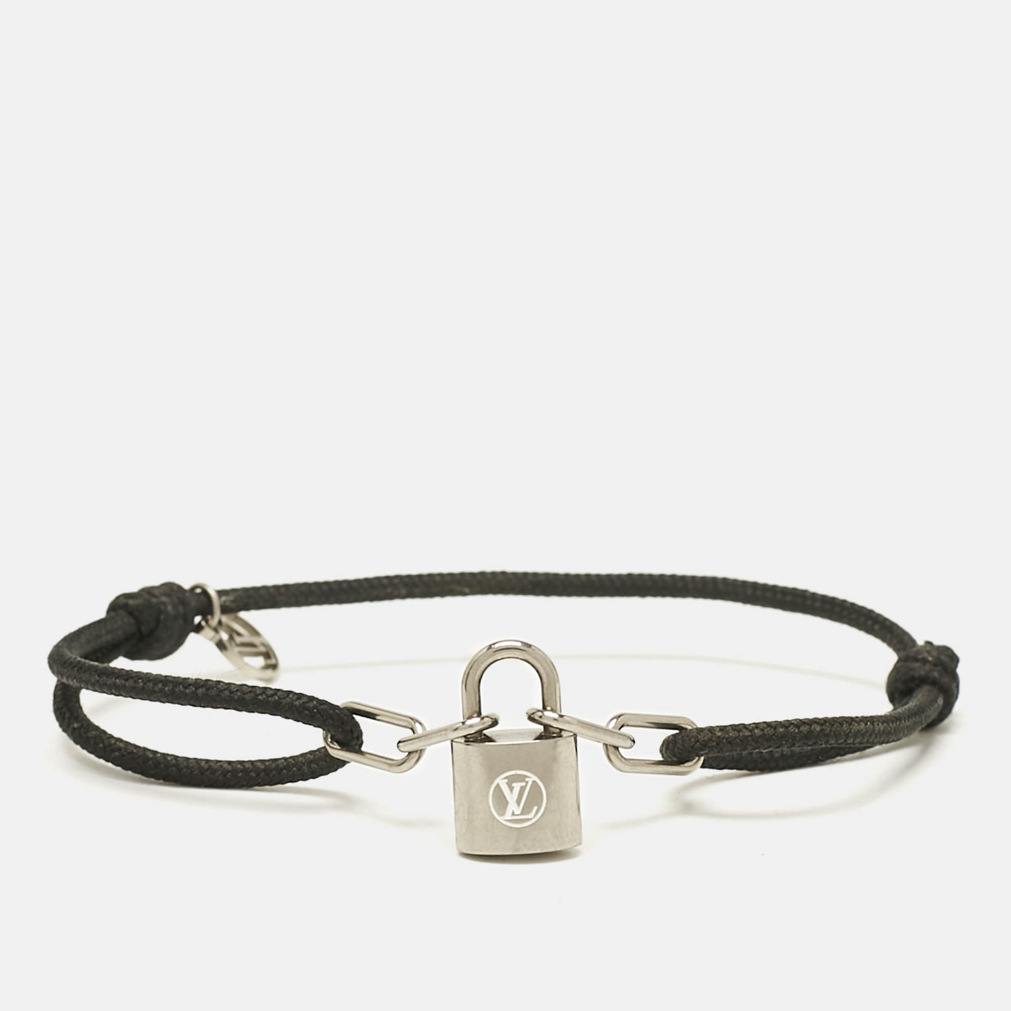 Pre Owned Louis Vuitton Lockit X Virgil Abloh Enamel Titanium Cord Bracelet