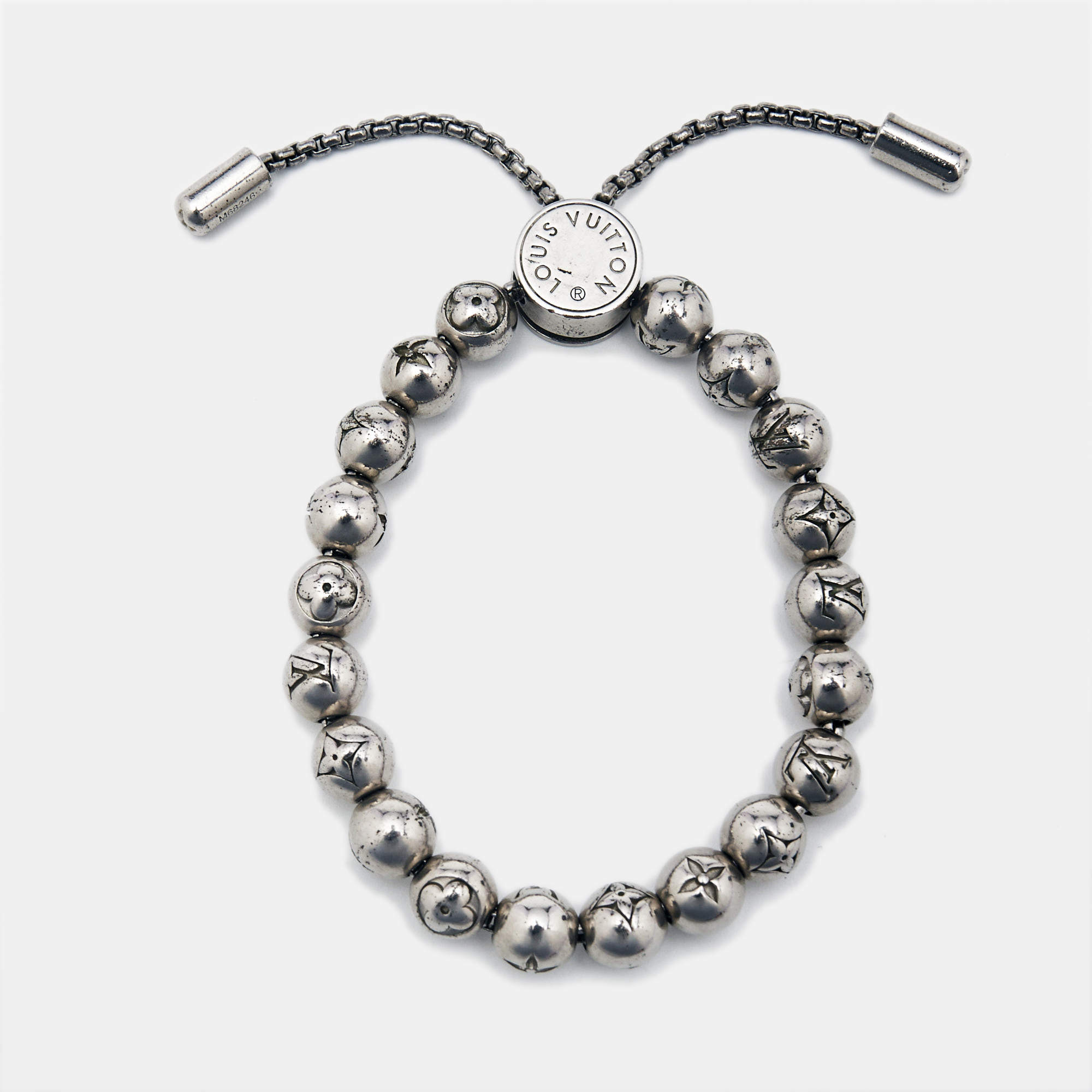 Louis Vuitton Monogram Beads Silver Tone Bracelet
