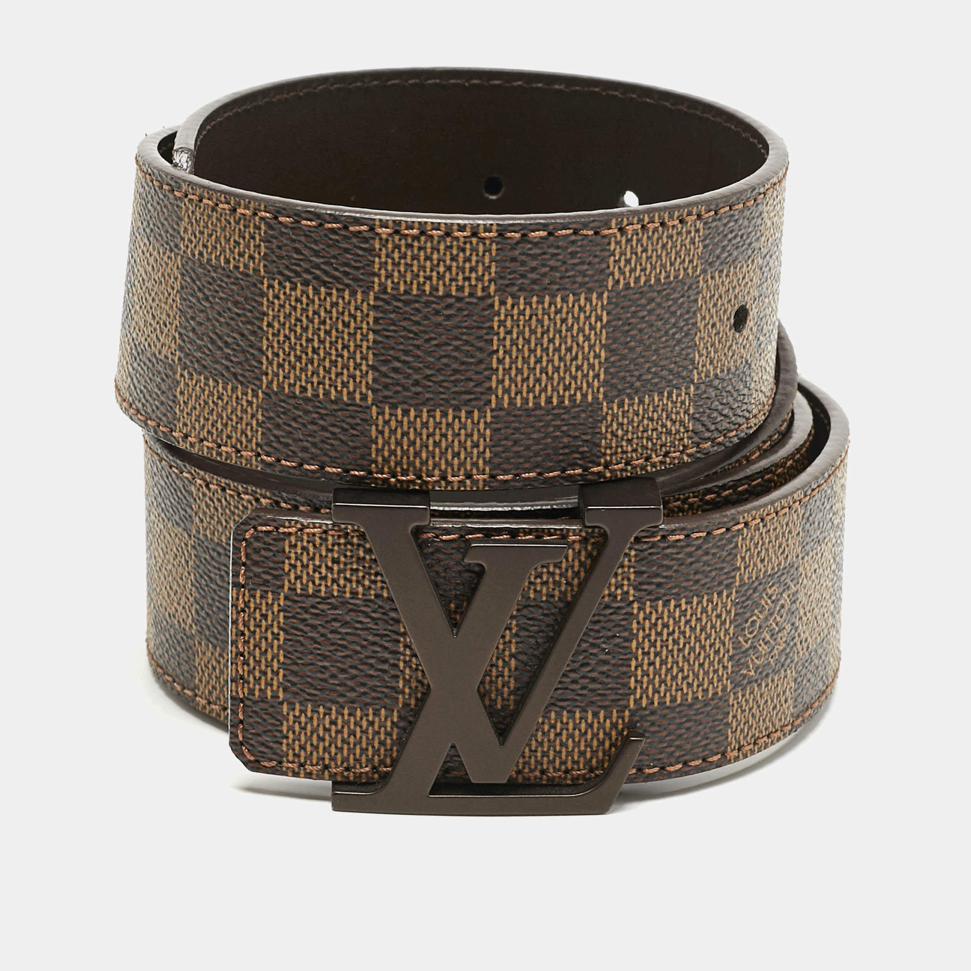 Louis Vuitton Damier Ebene Canvas LV Initiales Belt 110 CM