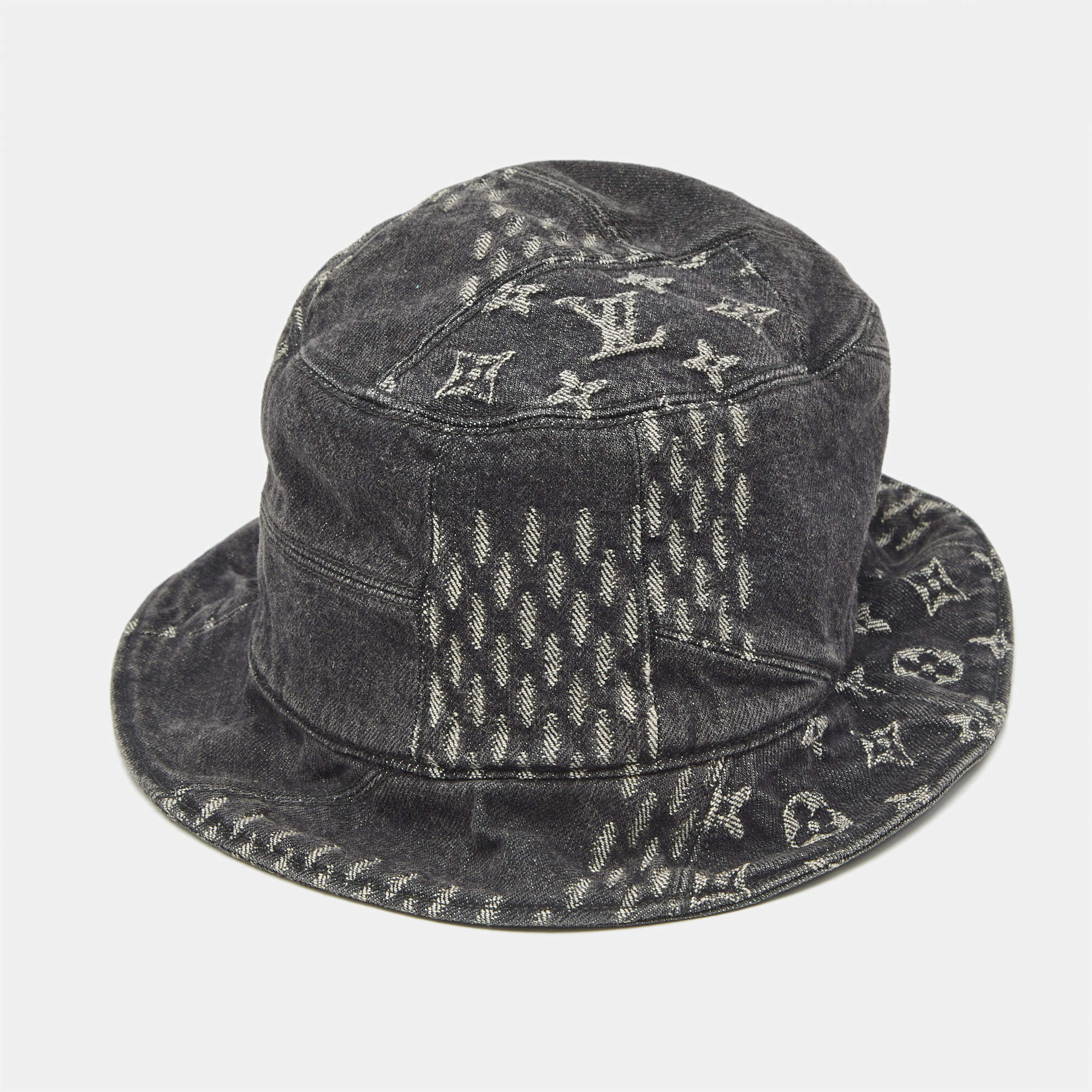 Pre Owned Louis Vuitton Grey Monogram Bucket Hat