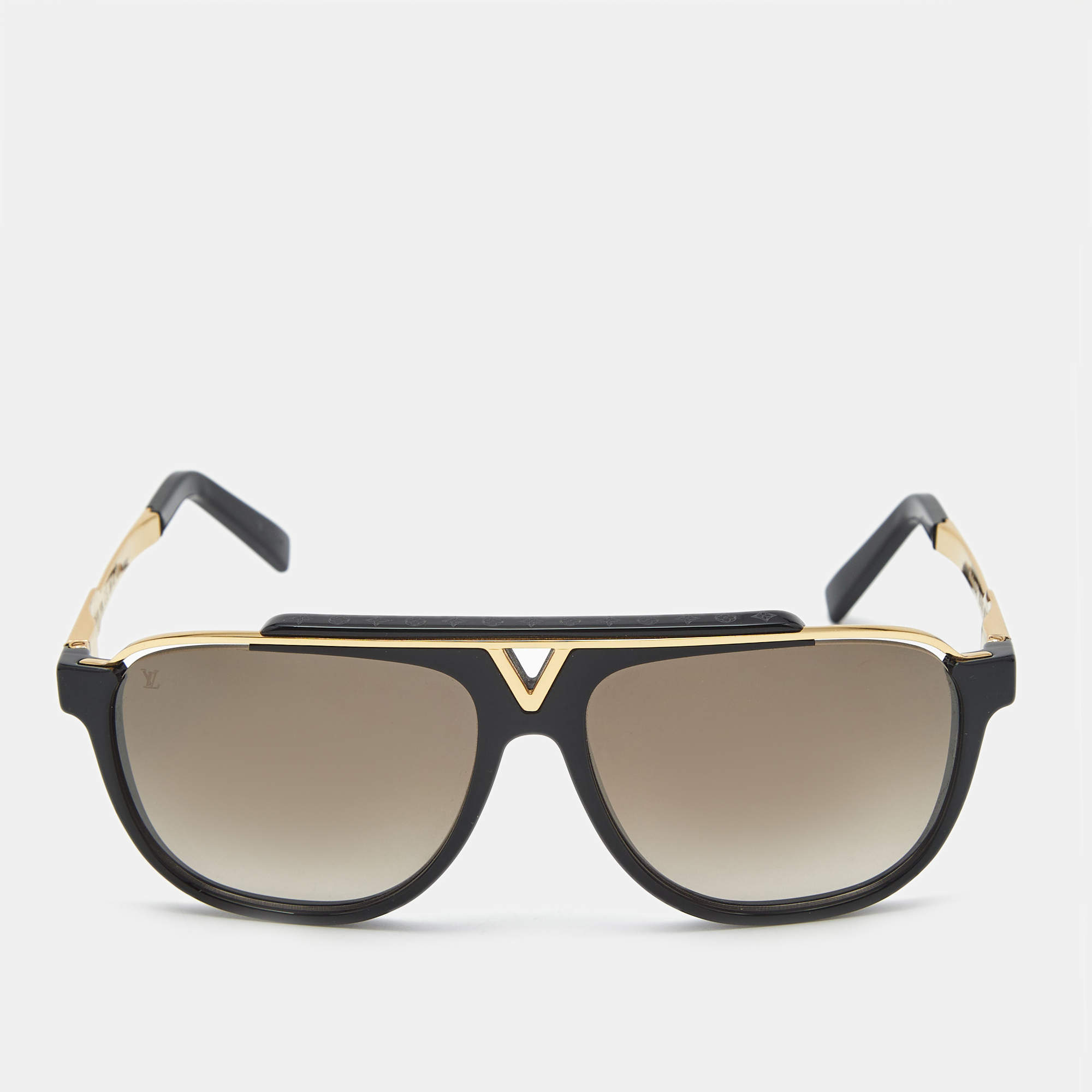 Pre Owned نظارة شمسية لوي فيتون Z0936W ماسكوت بتدرج الأسود/الذهبي