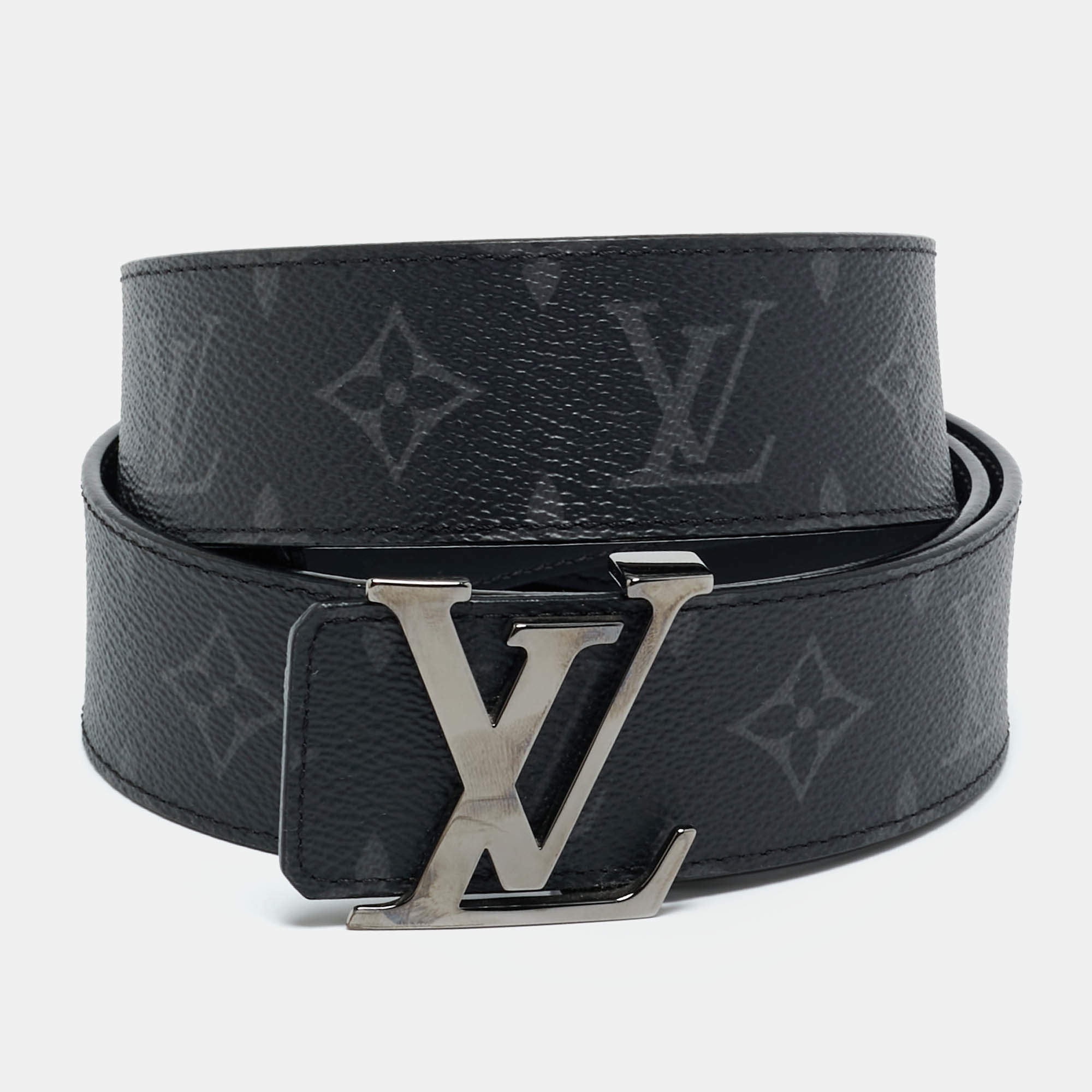 Pre Owned حزام لوي فيتون انيشيلز كانفاس مونوغرامي إكليبس 95 سم