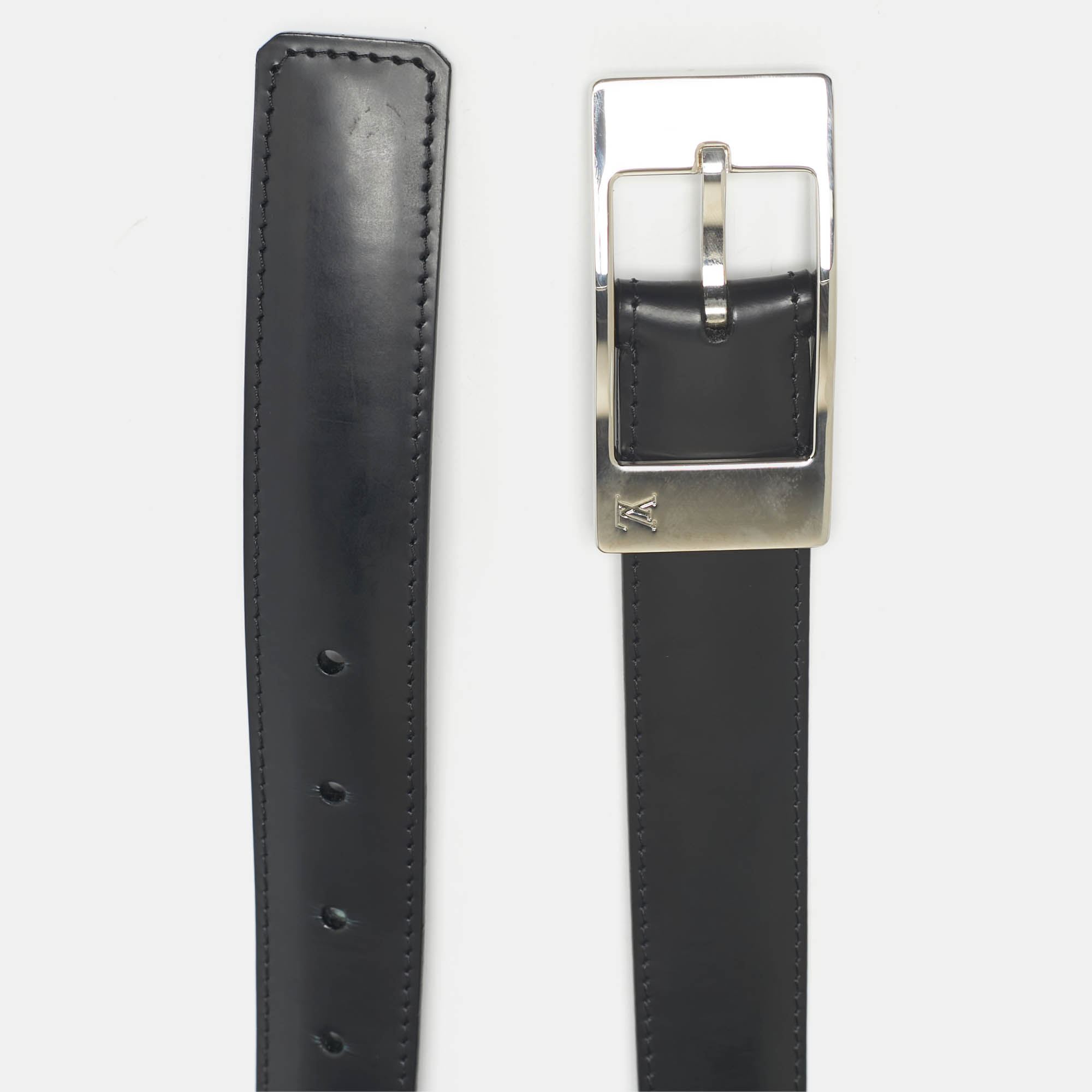 Dior Homme Navy Blue Leather Alyx Lock Buckle Belt 120CM