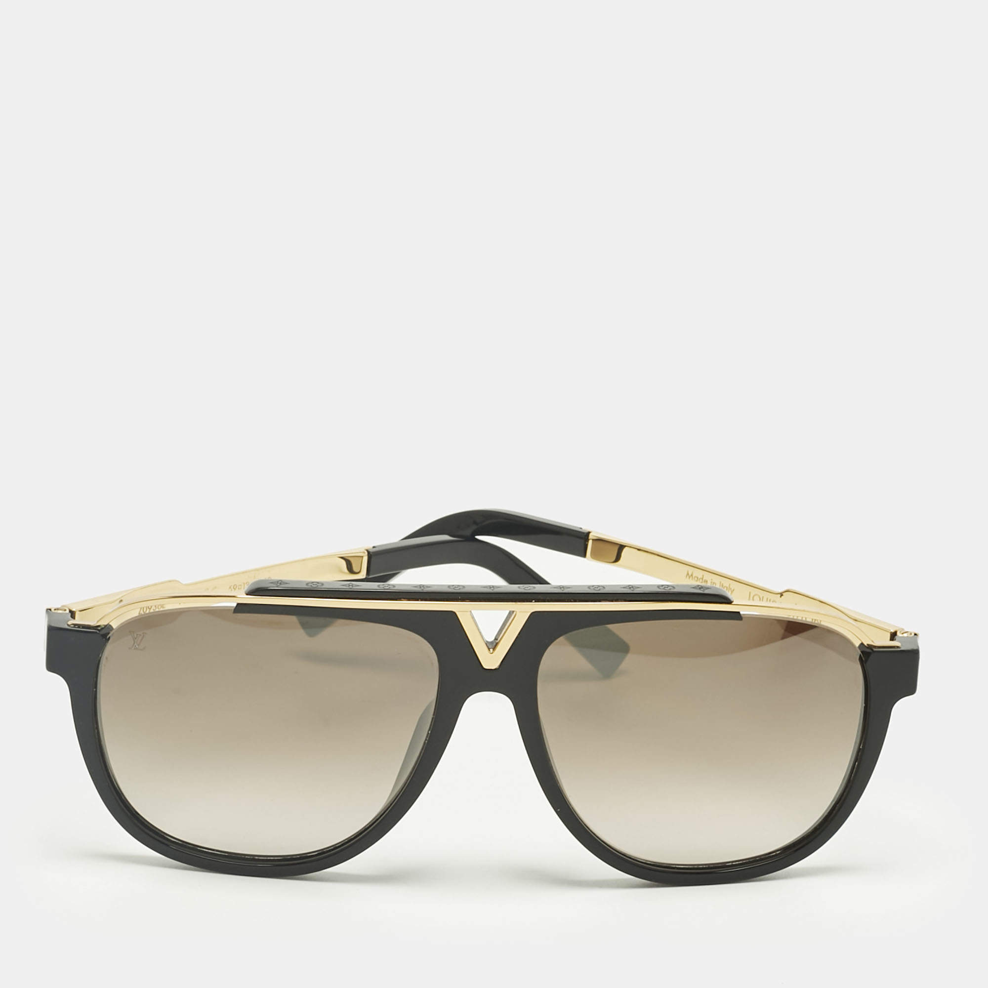 Pre Owned Louis Vuitton Black/Brown Gradient Z0936E Mascot Sunglasses