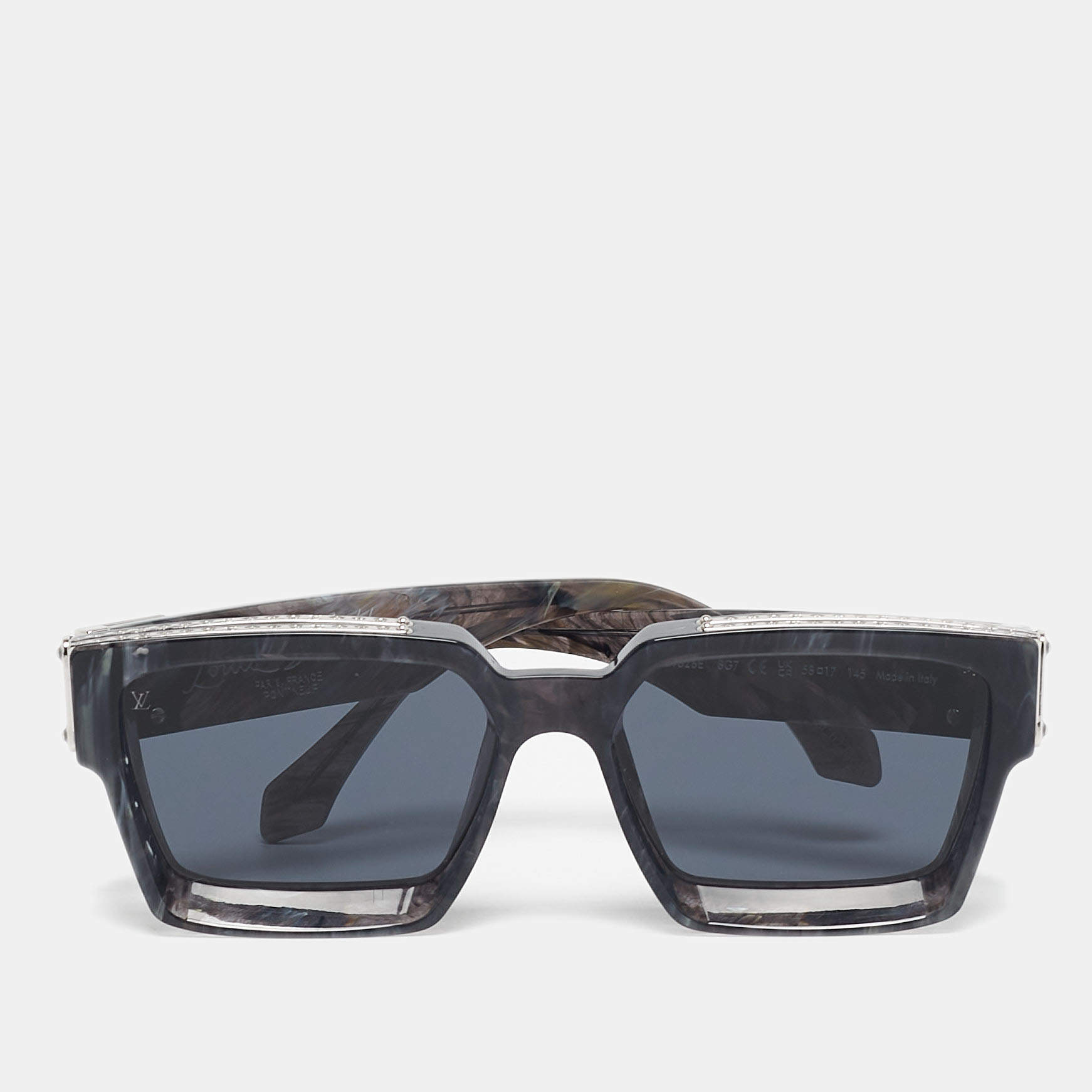 مملوكة مسبقًا Louis Vuitton Anthracite Grey Marble Z1326E 1.1 Millionaires Sunglasses