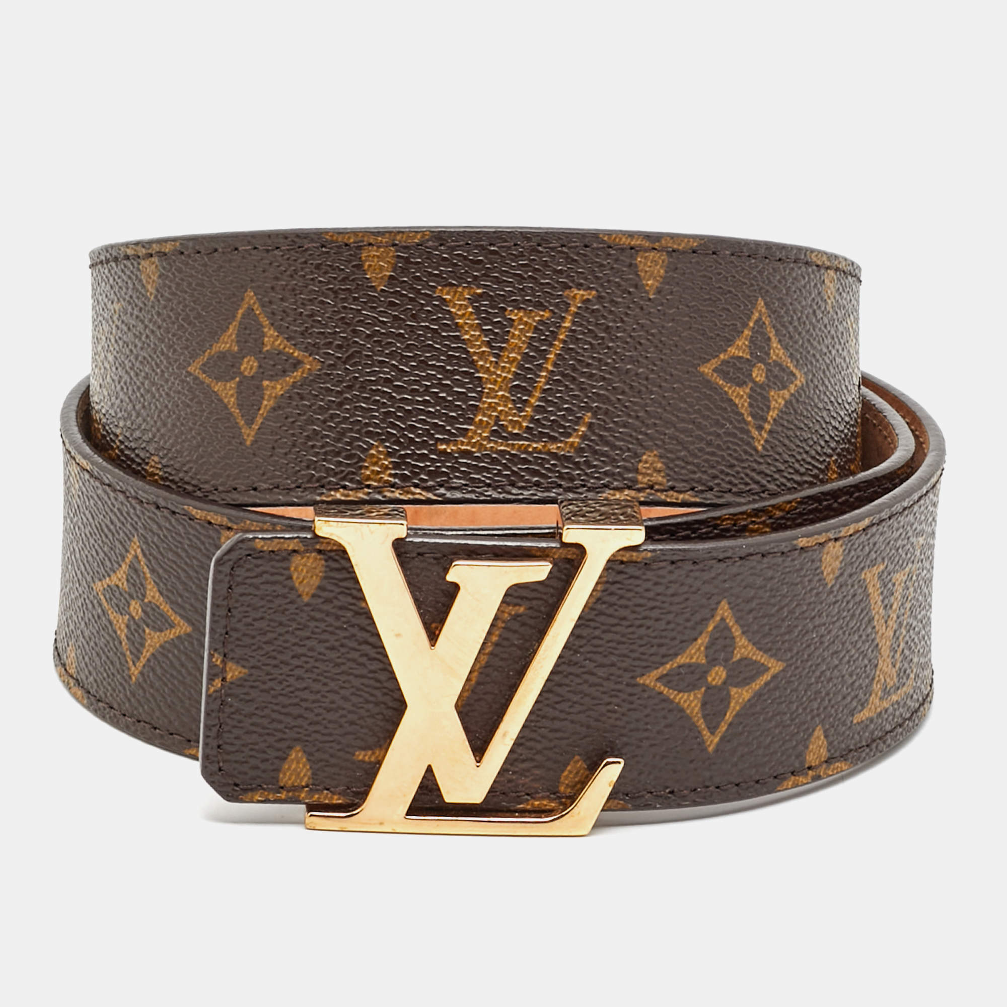مملوكة مسبقًا Louis Vuitton LV Initiales 95 CM Buckle Belt Monogram Canvas