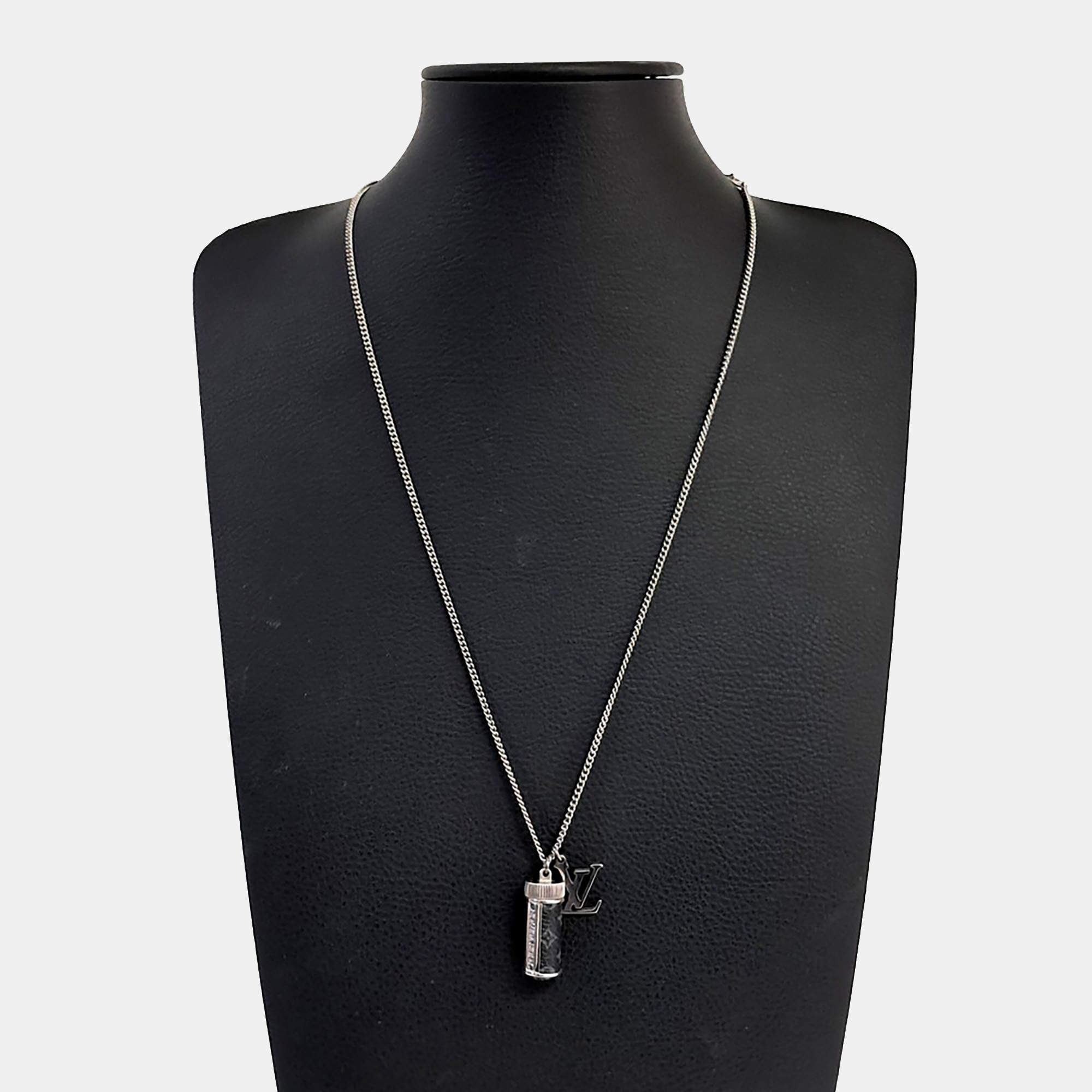 Pre Owned Louis Vuitton Monogram Eclipse Charm Necklace
