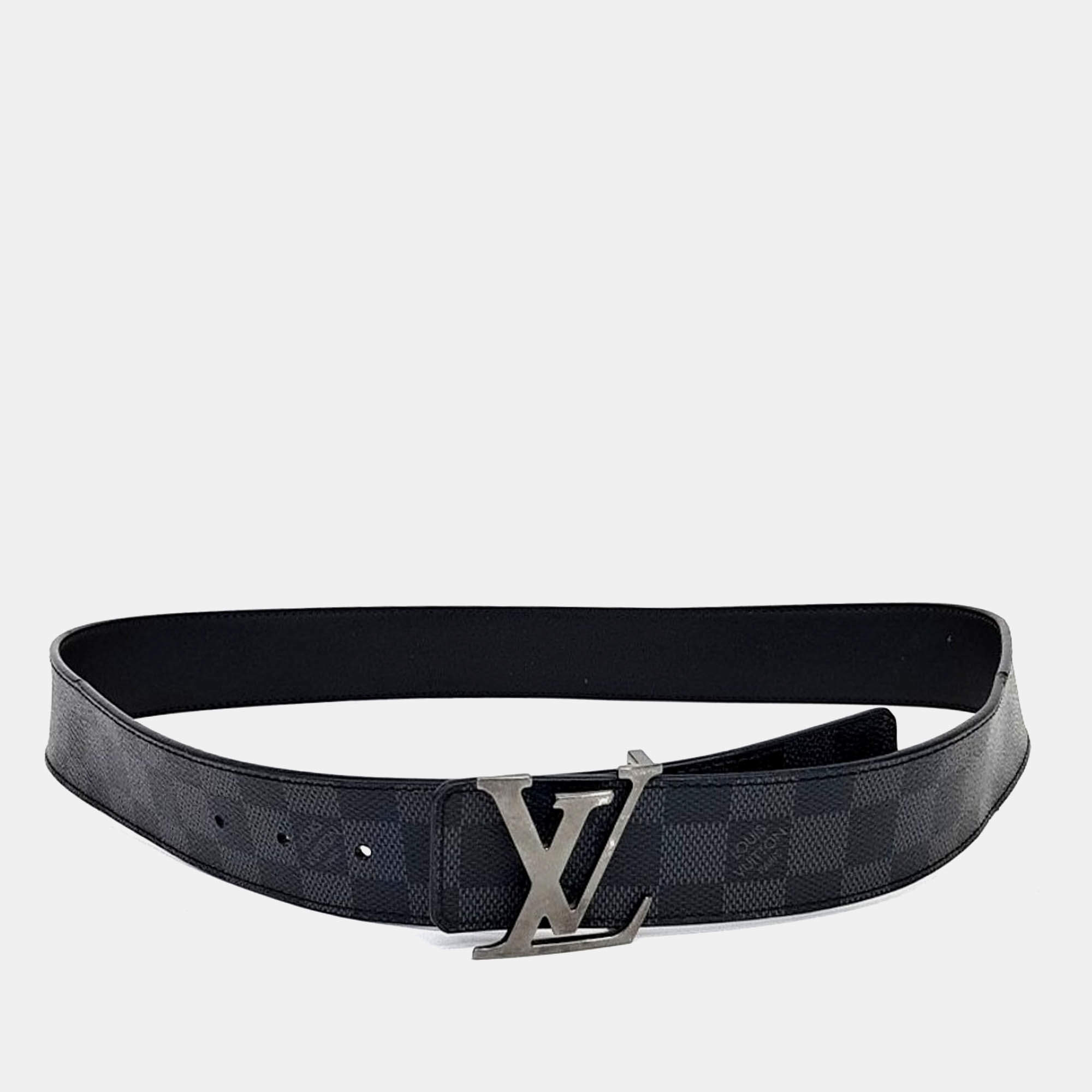 Pre Owned Louis Vuitton Reversible Graphite Belt
