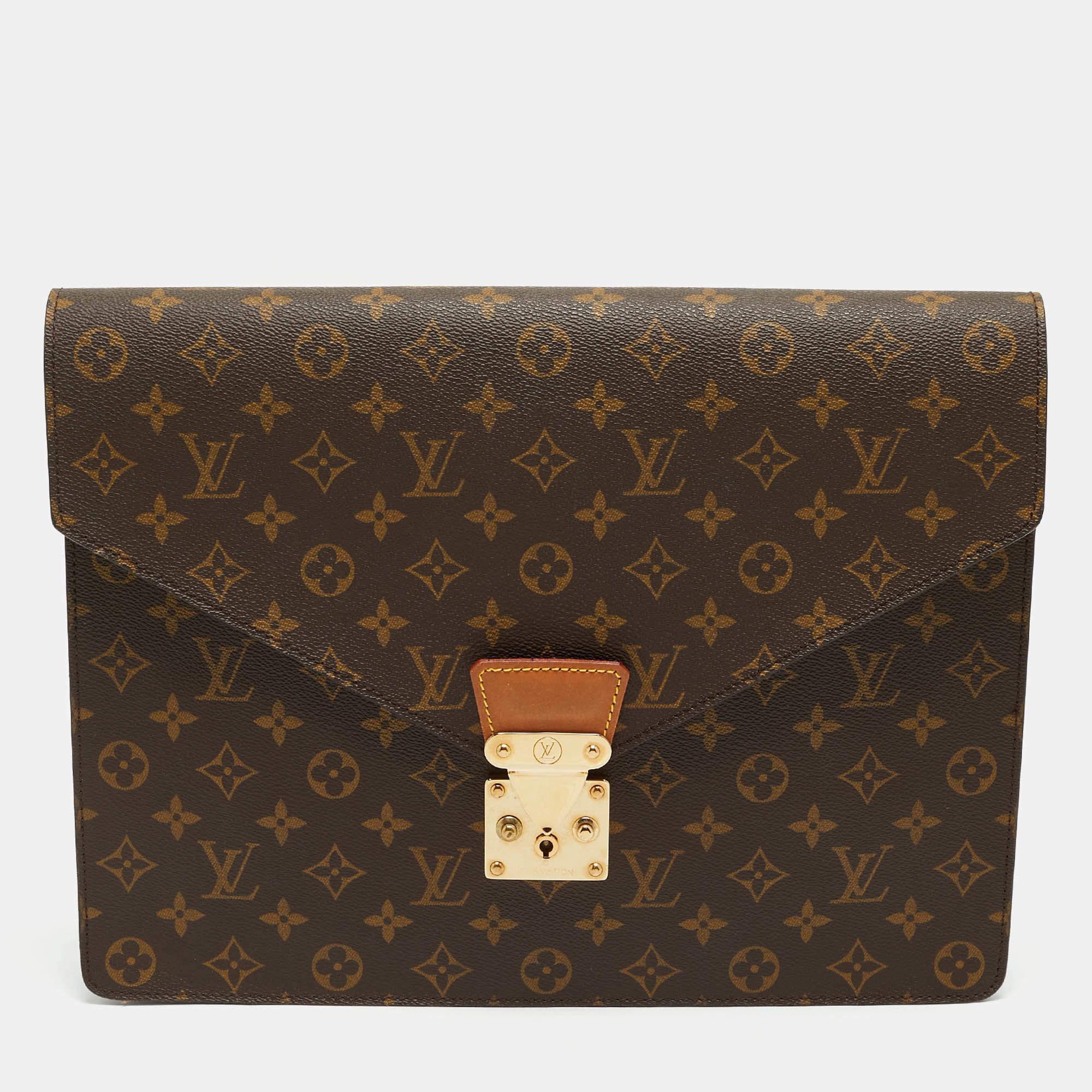 Pre Owned Louis Vuitton Porte-Documents Senateur Monogram Canvas Document Holder