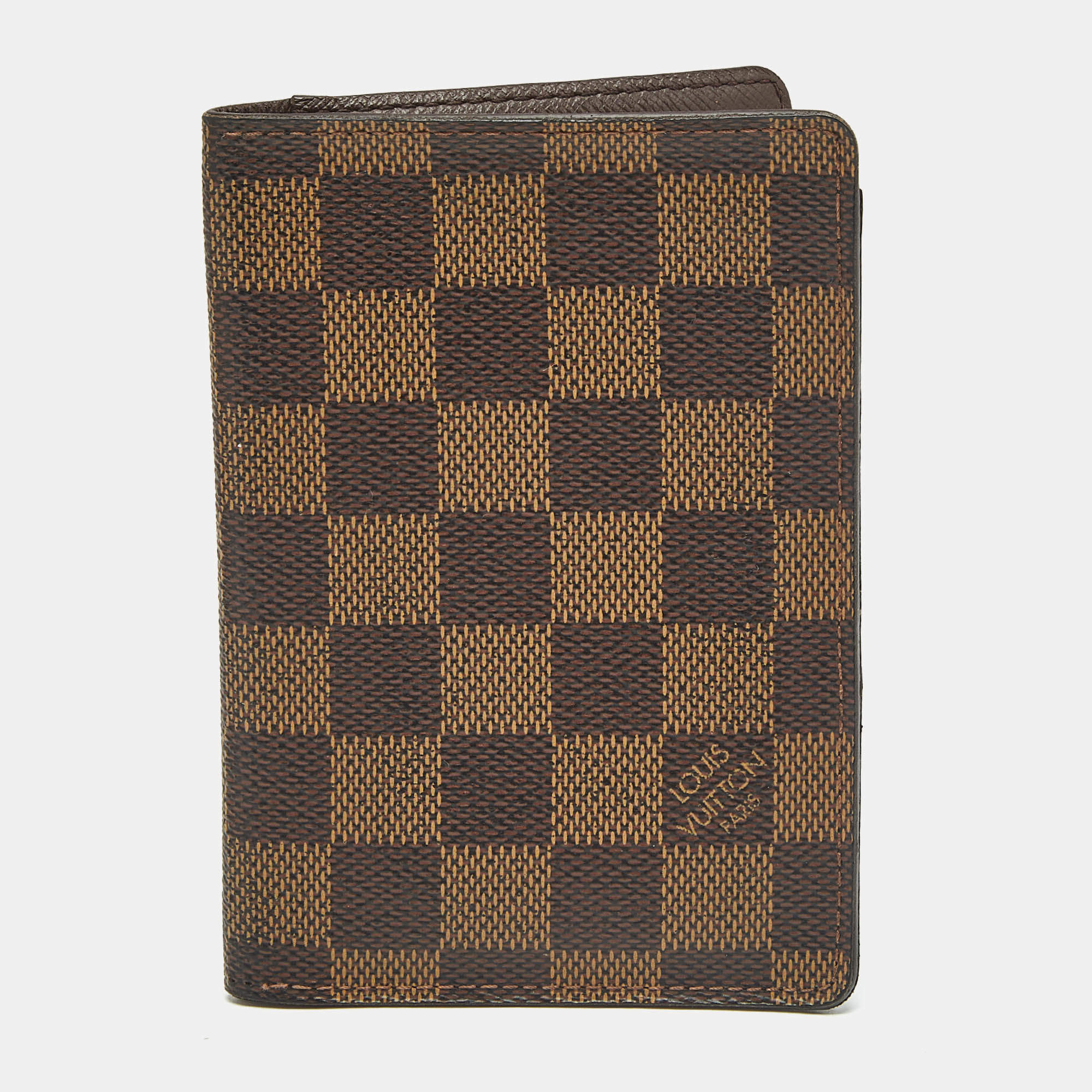 Pre Owned Louis Vuitton Damier Ebene Canvas Passport Holder