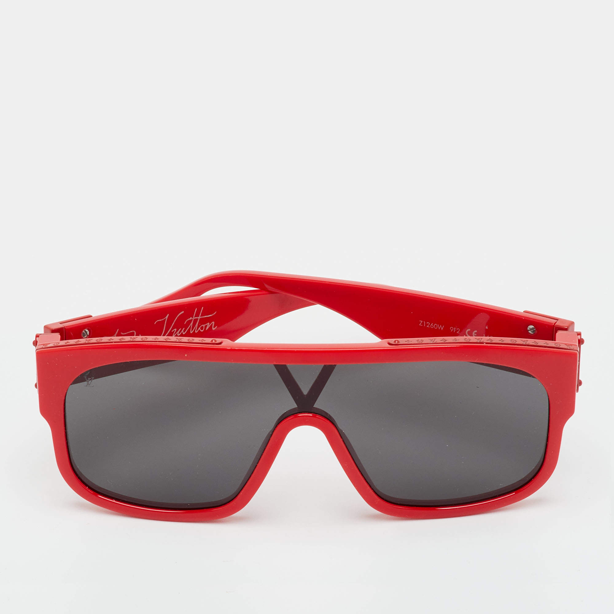 Pre Owned Louis Vuitton Red Z1260W 1.1 Millionaires Shield Sunglasses 