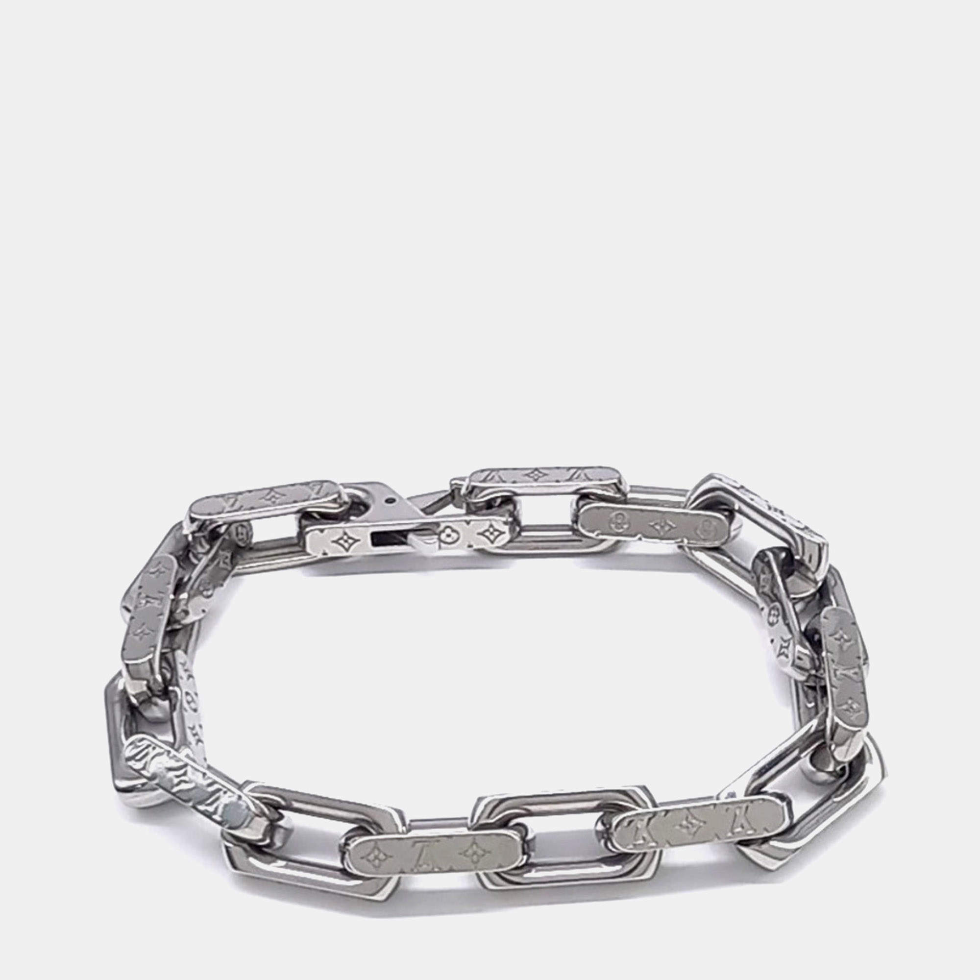 Pre Owned Louis Vuitton Virgil Abloh Silver Chain Bracelet
