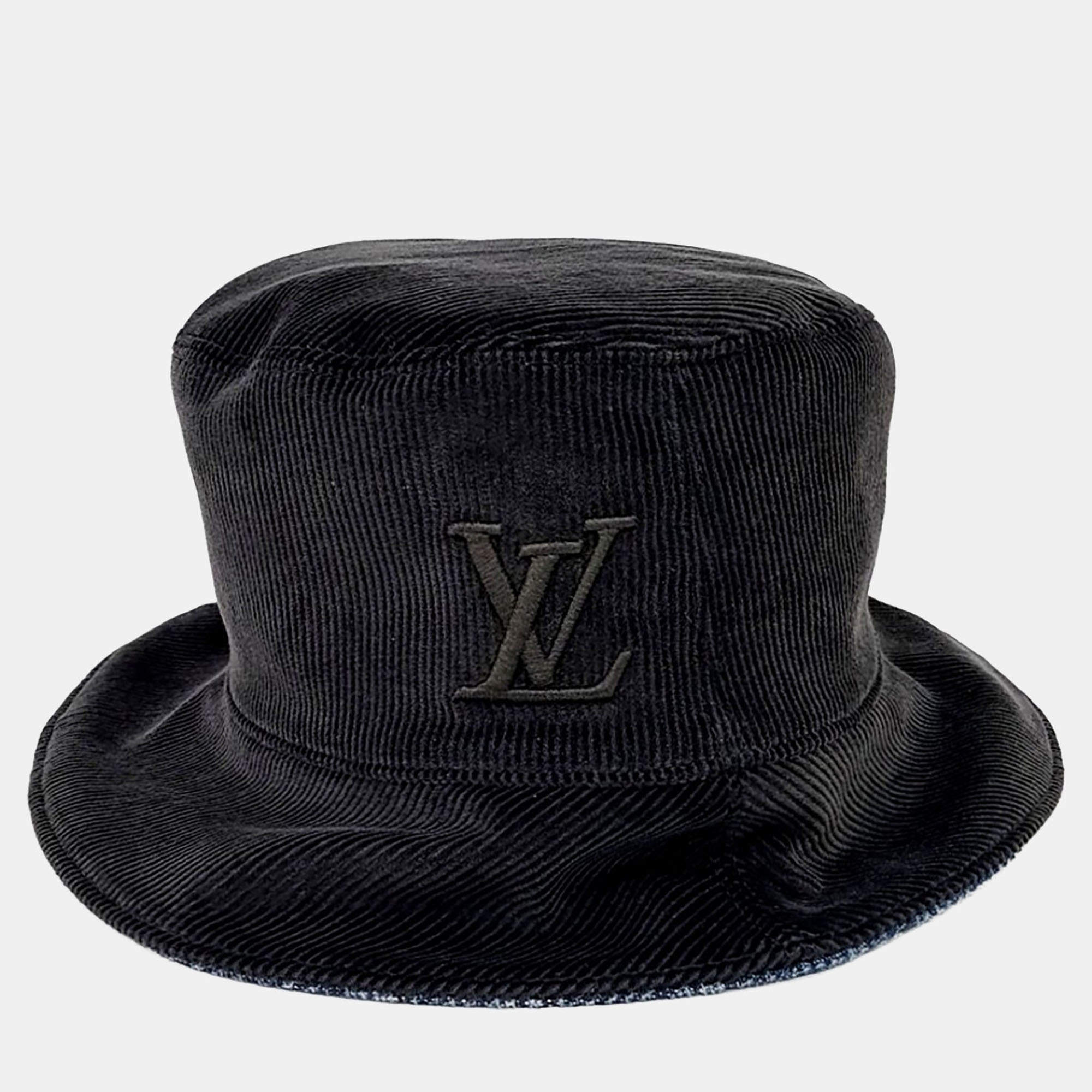 Pre Owned Louis Vuitton Cotton Reversible Bucket Hat Size M