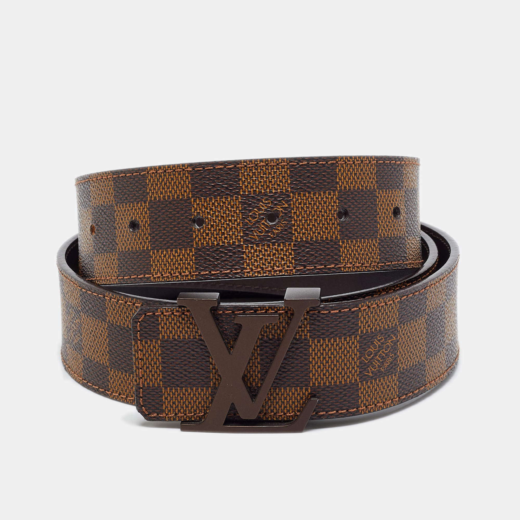 Pre Owned Louis Vuitton LV Initiales 90CM Damier Ebene Canvas