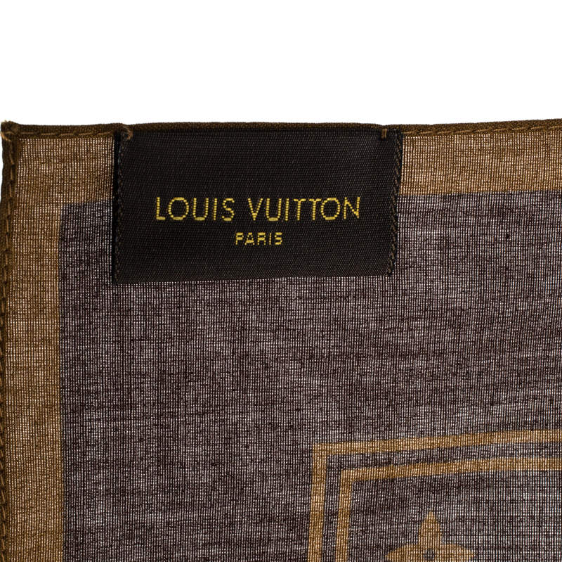LOUIS VUITTON X Supreme Cotton Monogram Bandana Scarf Brown 1310675