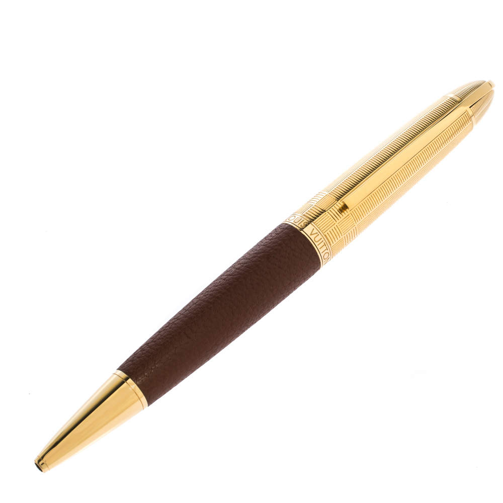 Rute metrisk Viewer Louis Vuitton Spirit of Louis Vuitton Brown Leather Gold Ballpoint Pen  Louis Vuitton | TLC